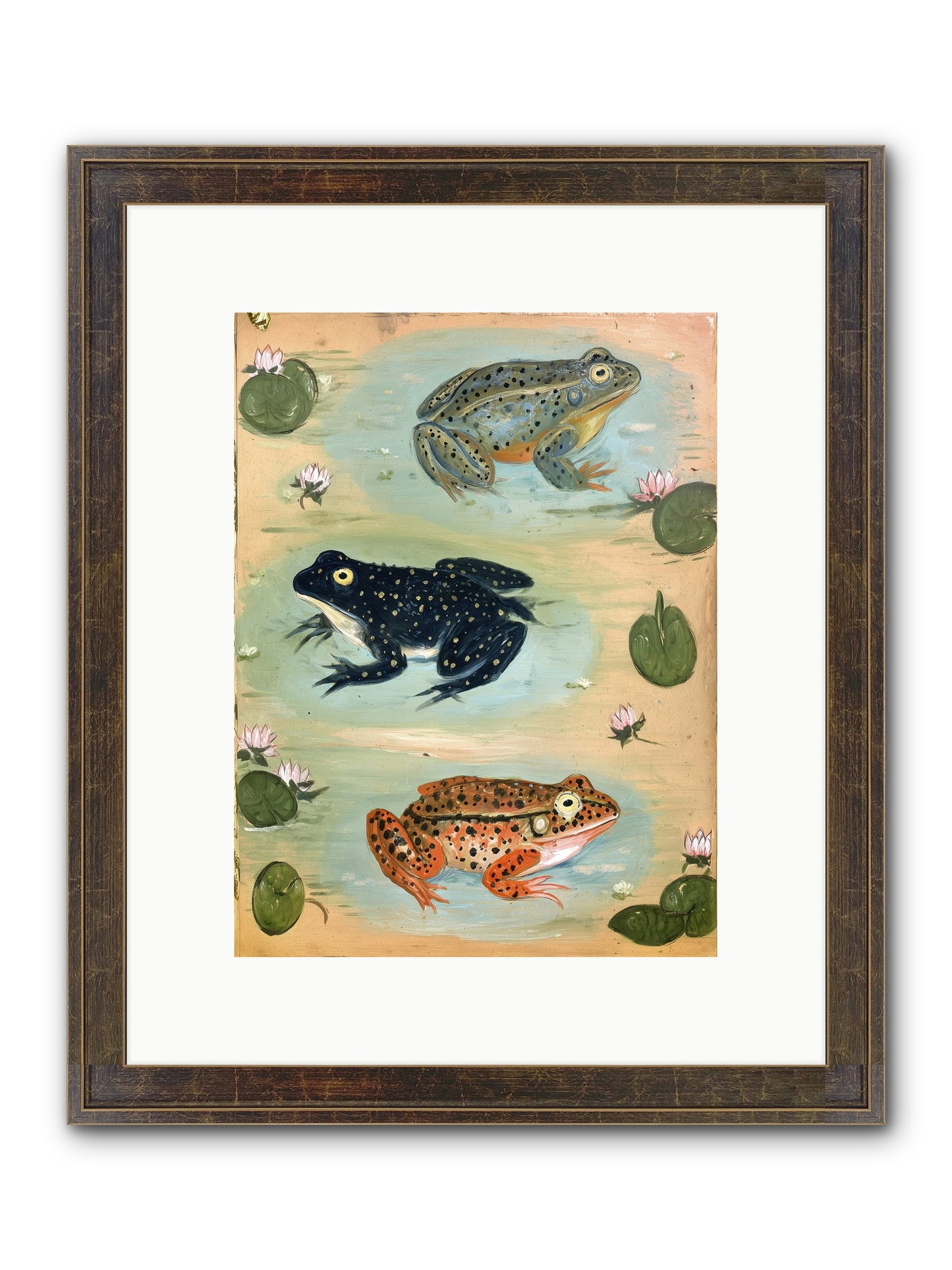 Still Water Wonder Framed Print - Slimwoods Black/Gold 9x12