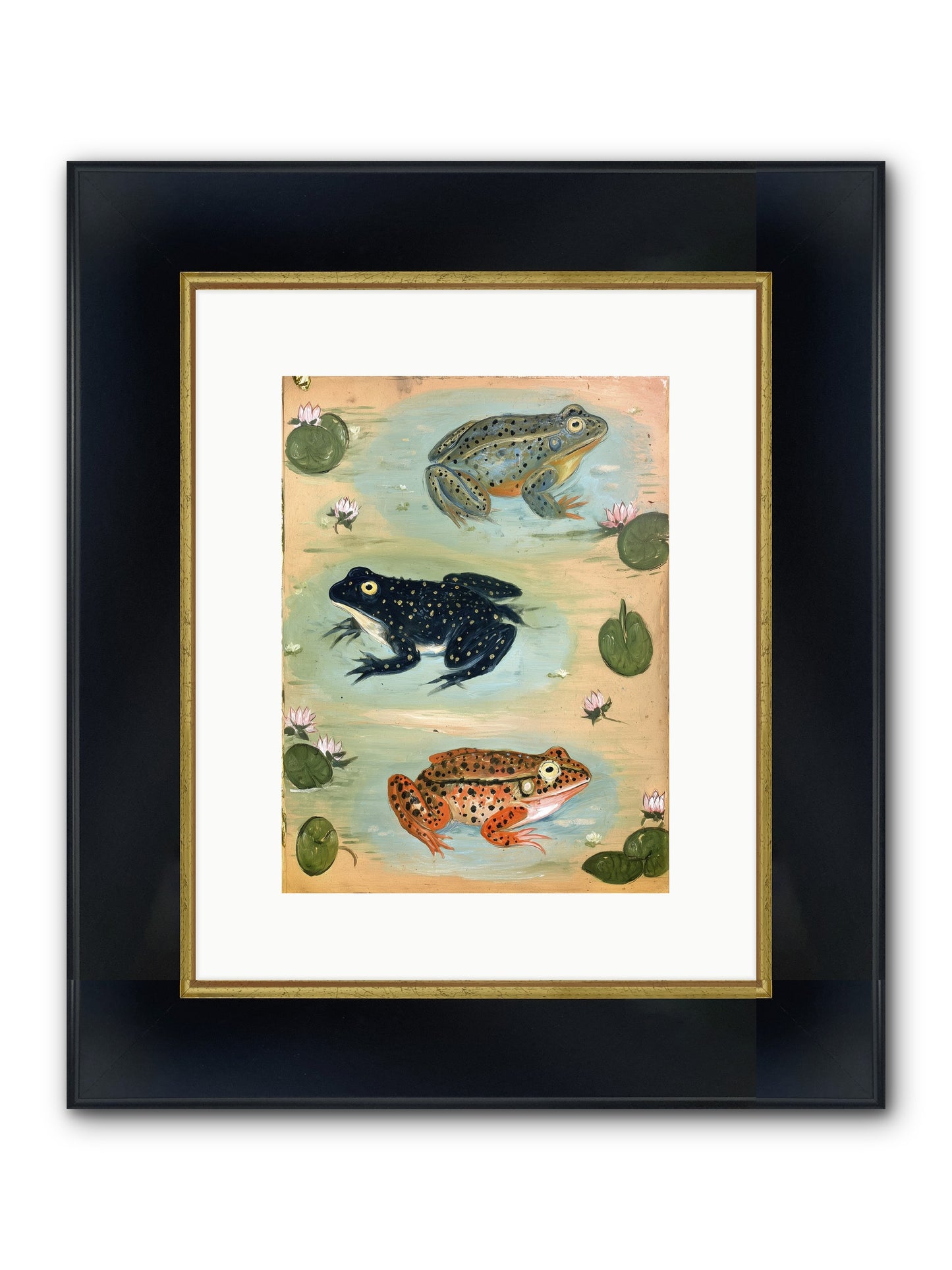 Still Water Wonder Framed Print - Wide Black w/Gold 9x12
