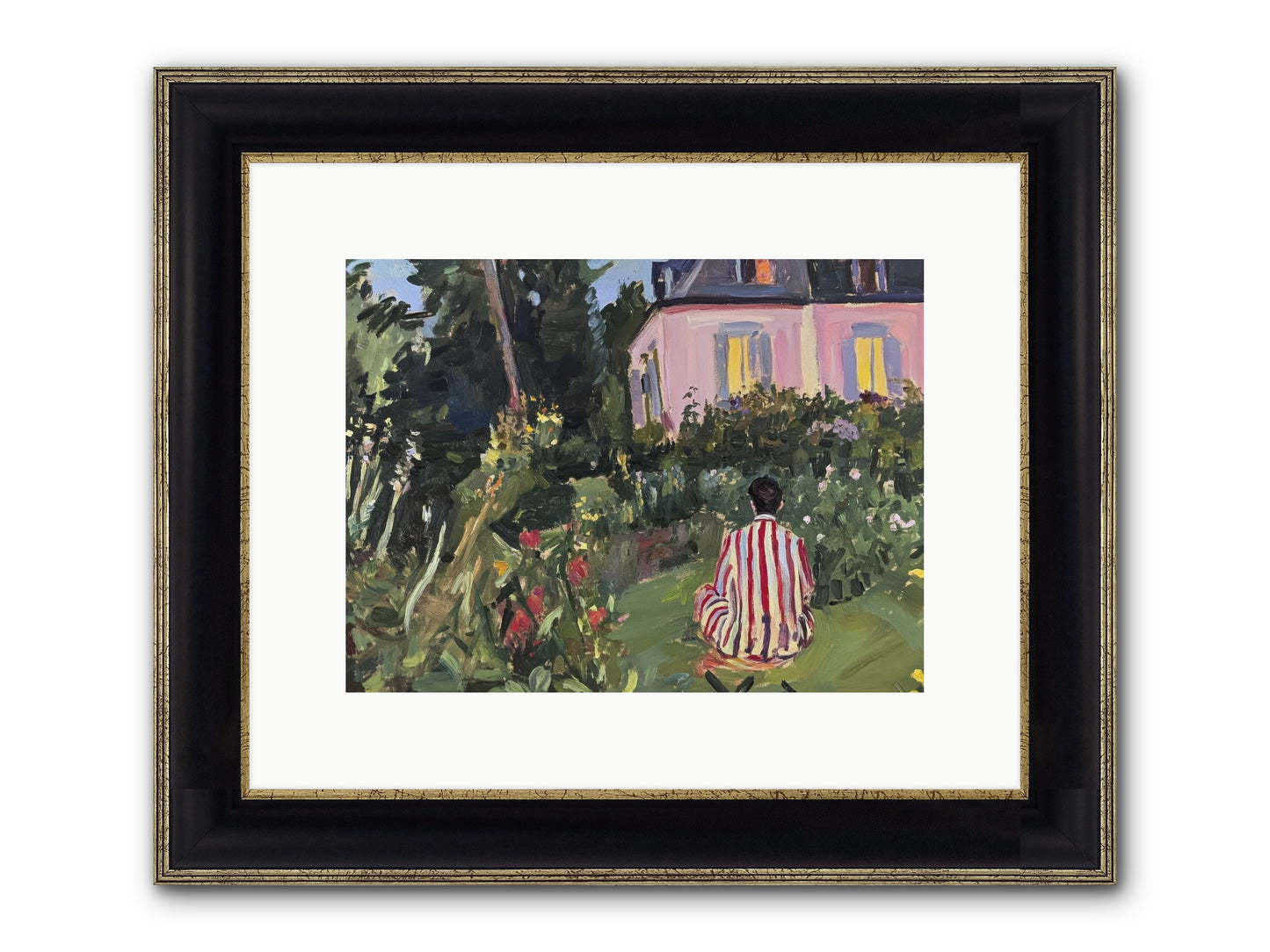 Stillness Becomes Sanctuary Framed Print - Black & Gold 12x9