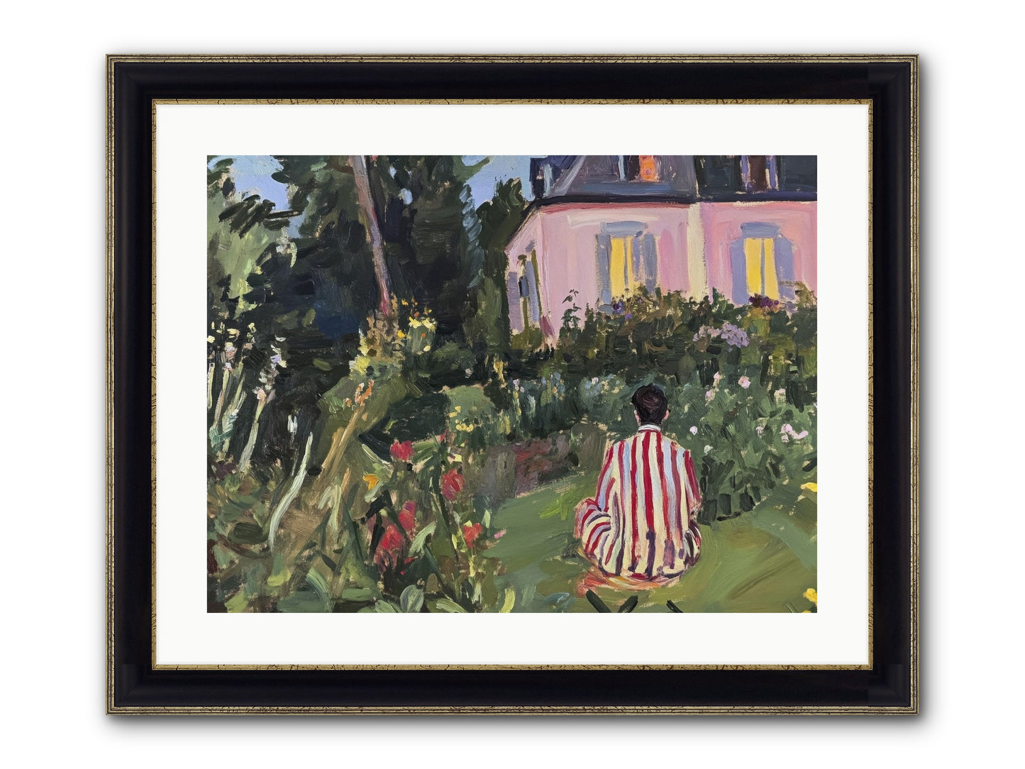 Stillness Becomes Sanctuary Framed Print - Black & Gold 24x18