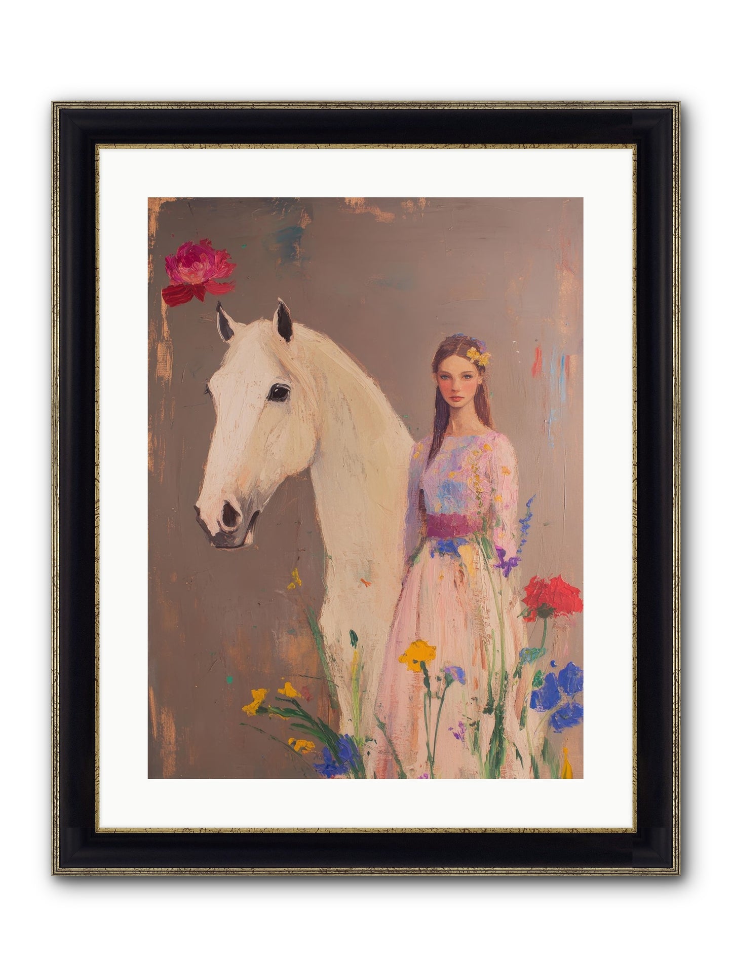 Stone Meadow Framed Print - Black & Gold 18x24