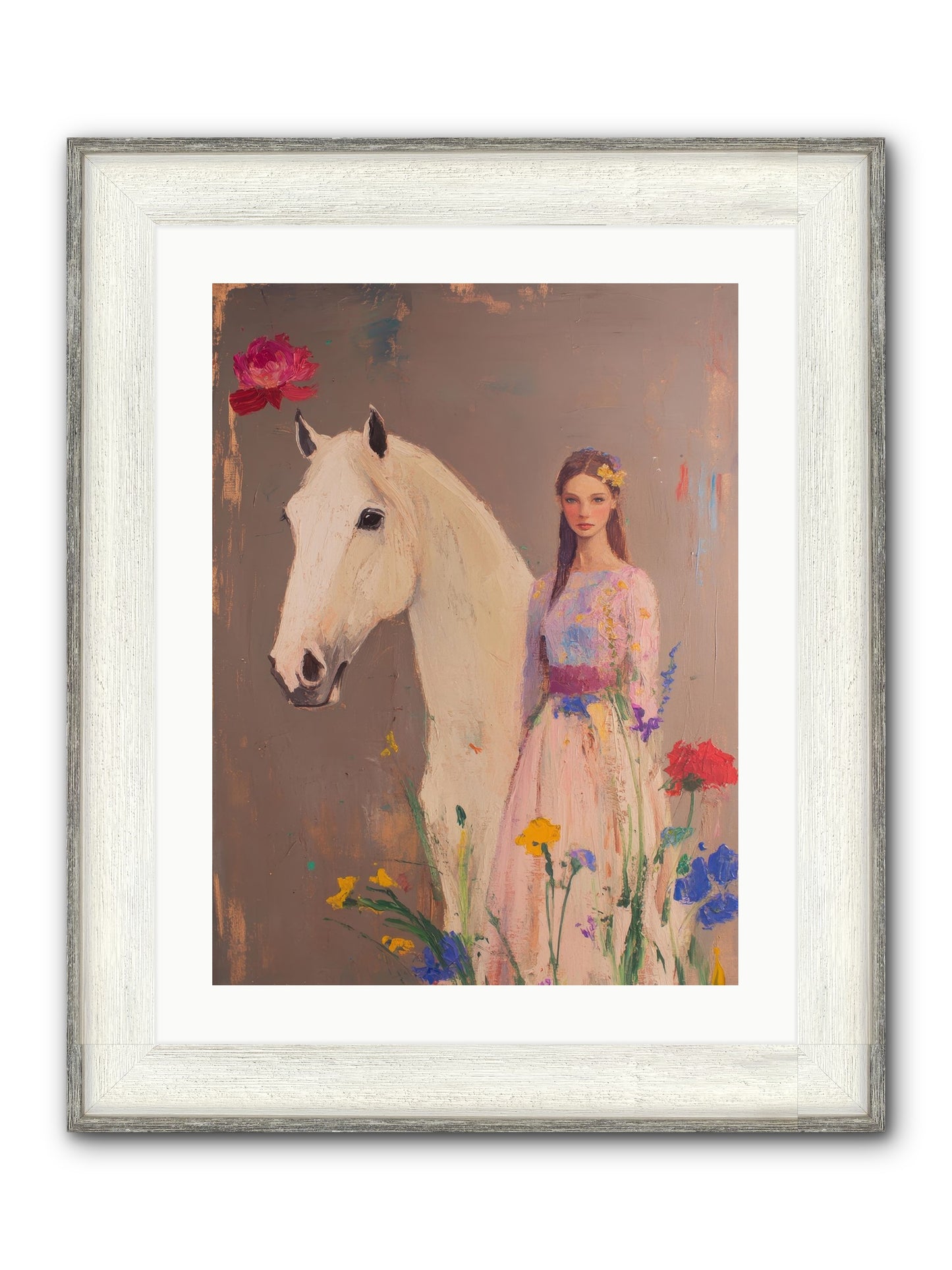 Stone Meadow Framed Print - Driftwood White 18x24