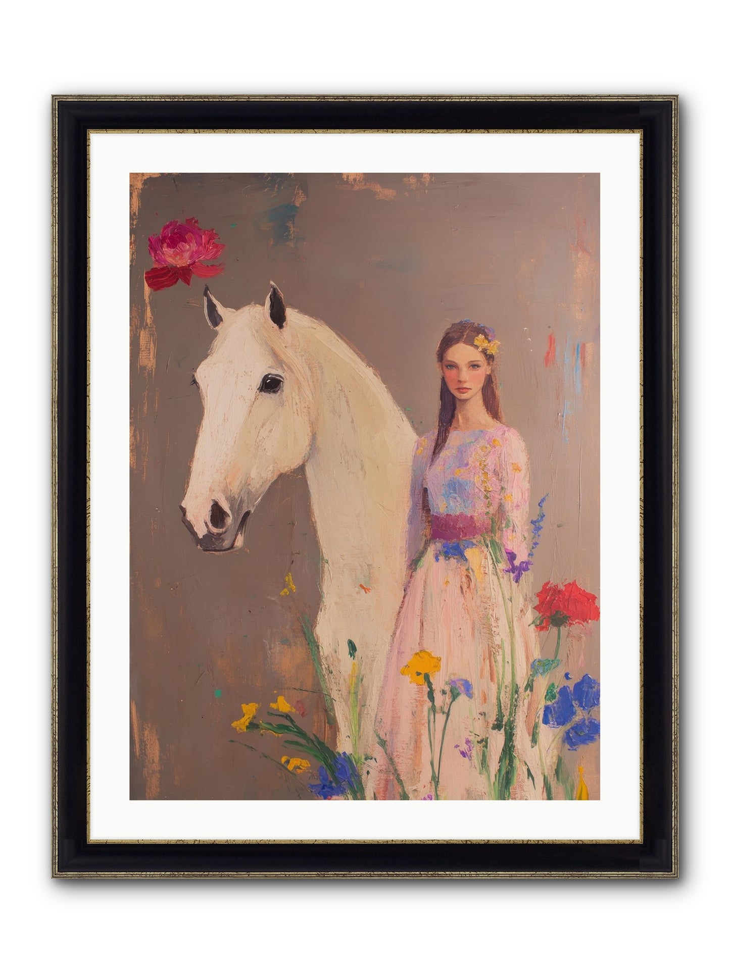 Stone Meadow Framed Print - Black & Gold 24x32