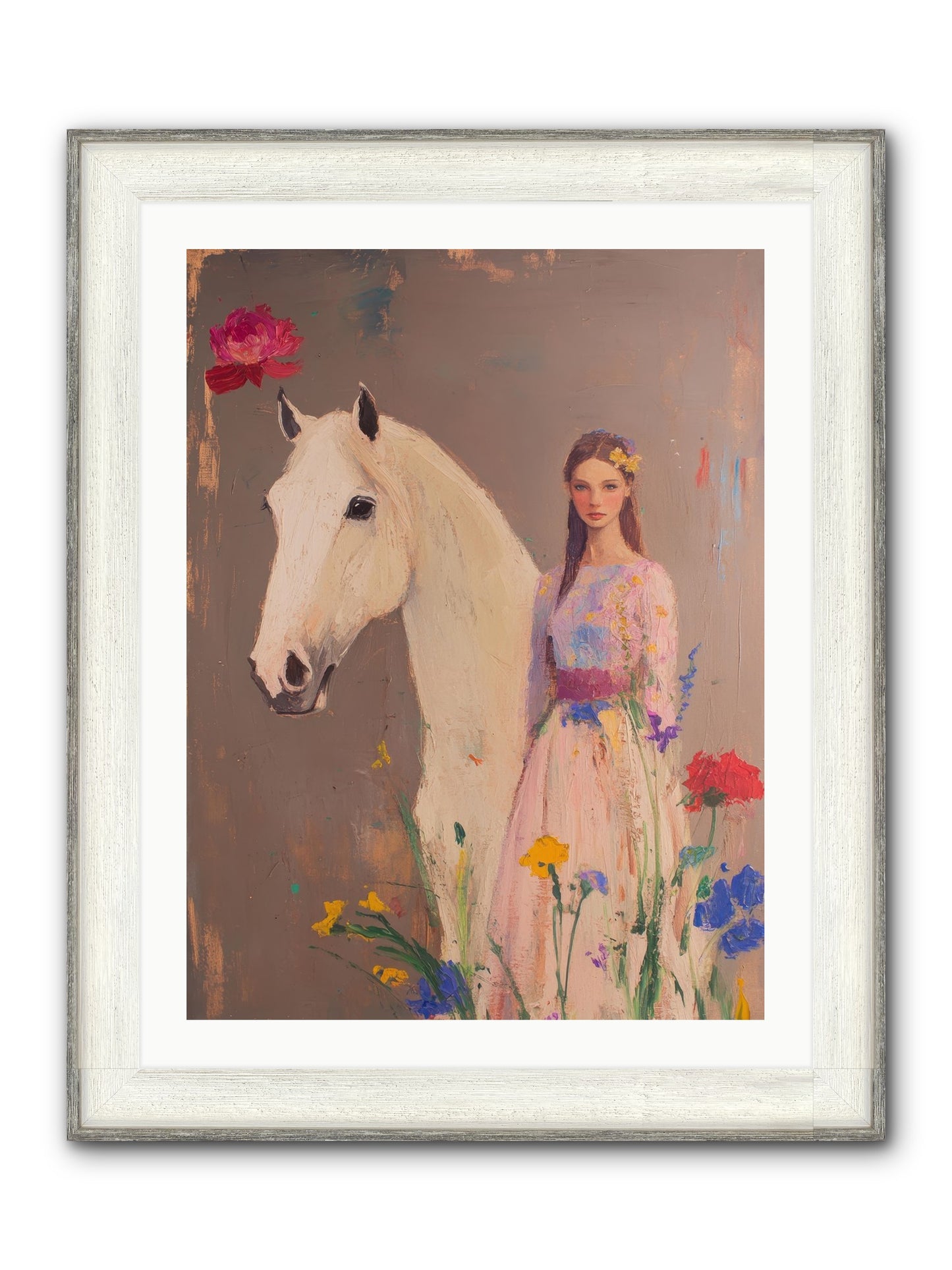 Stone Meadow Framed Print - Driftwood White 24x32