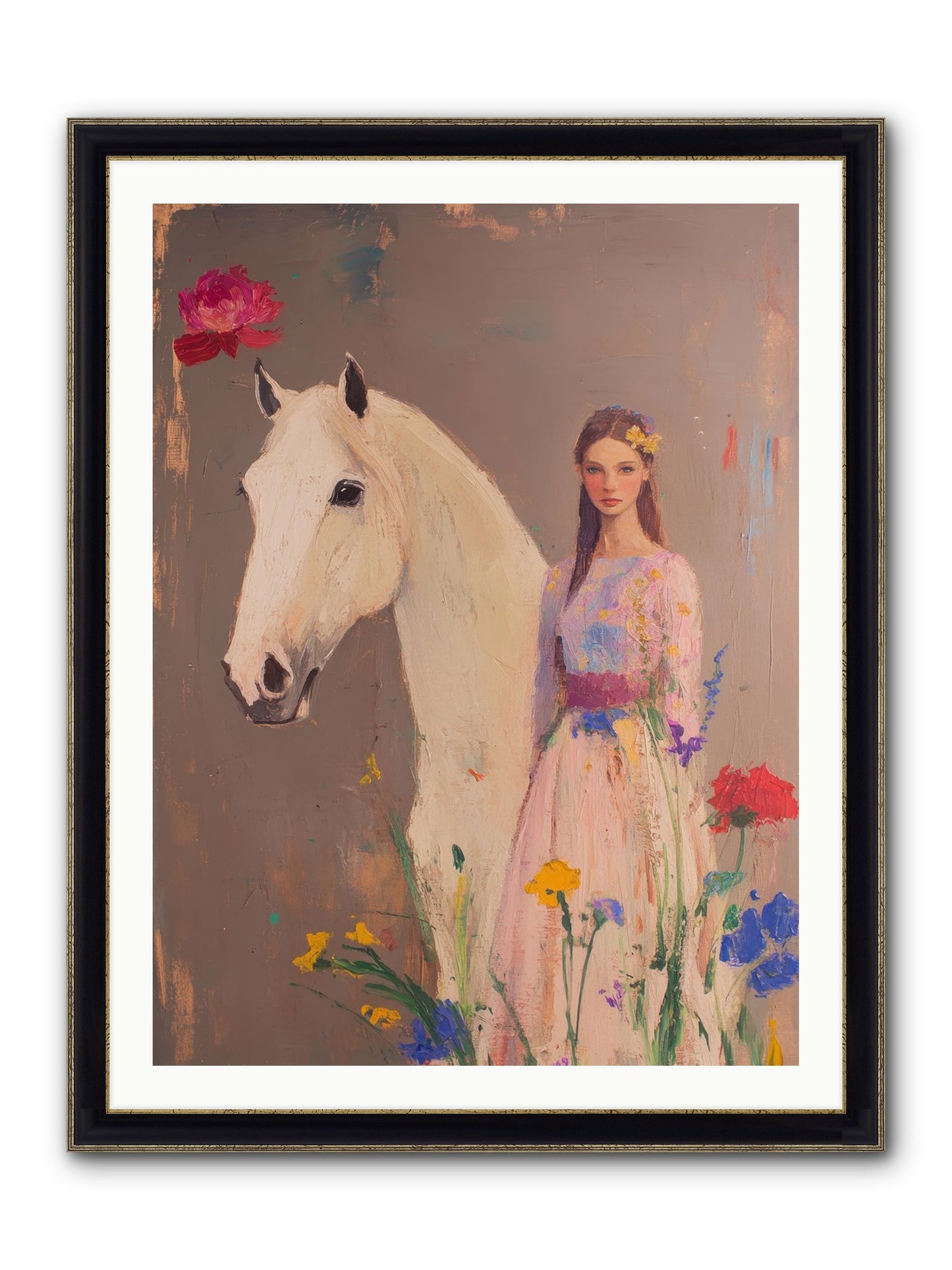 Stone Meadow Framed Print - Black & Gold 30x40