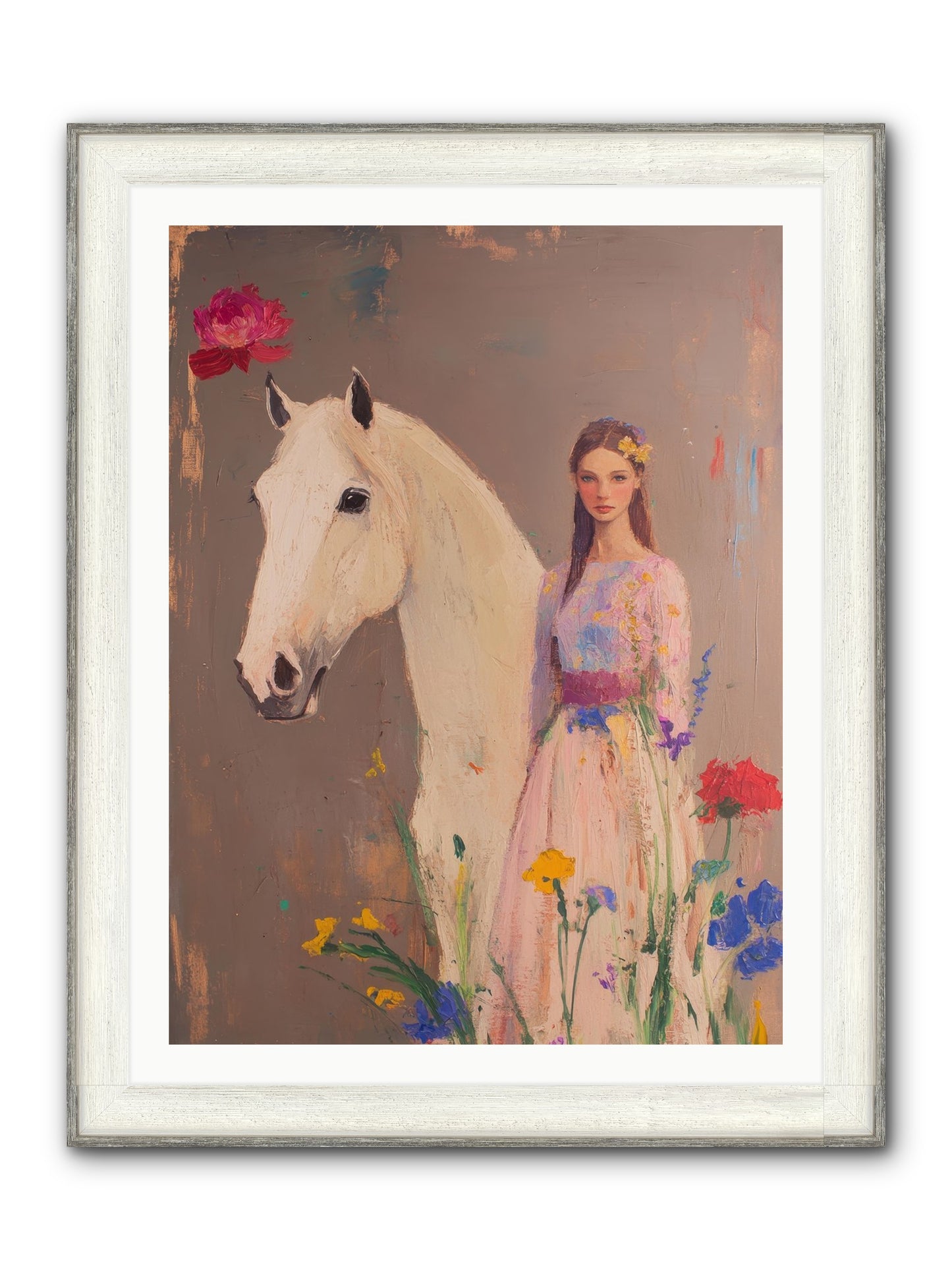 Stone Meadow Framed Print - Driftwood White 30x40