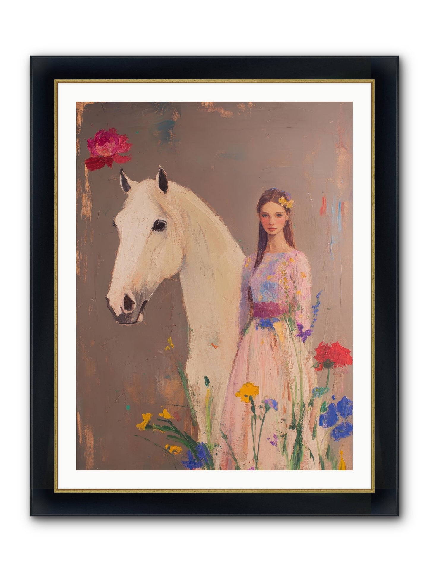 Stone Meadow Framed Print - Wide Black w/Gold 30x40