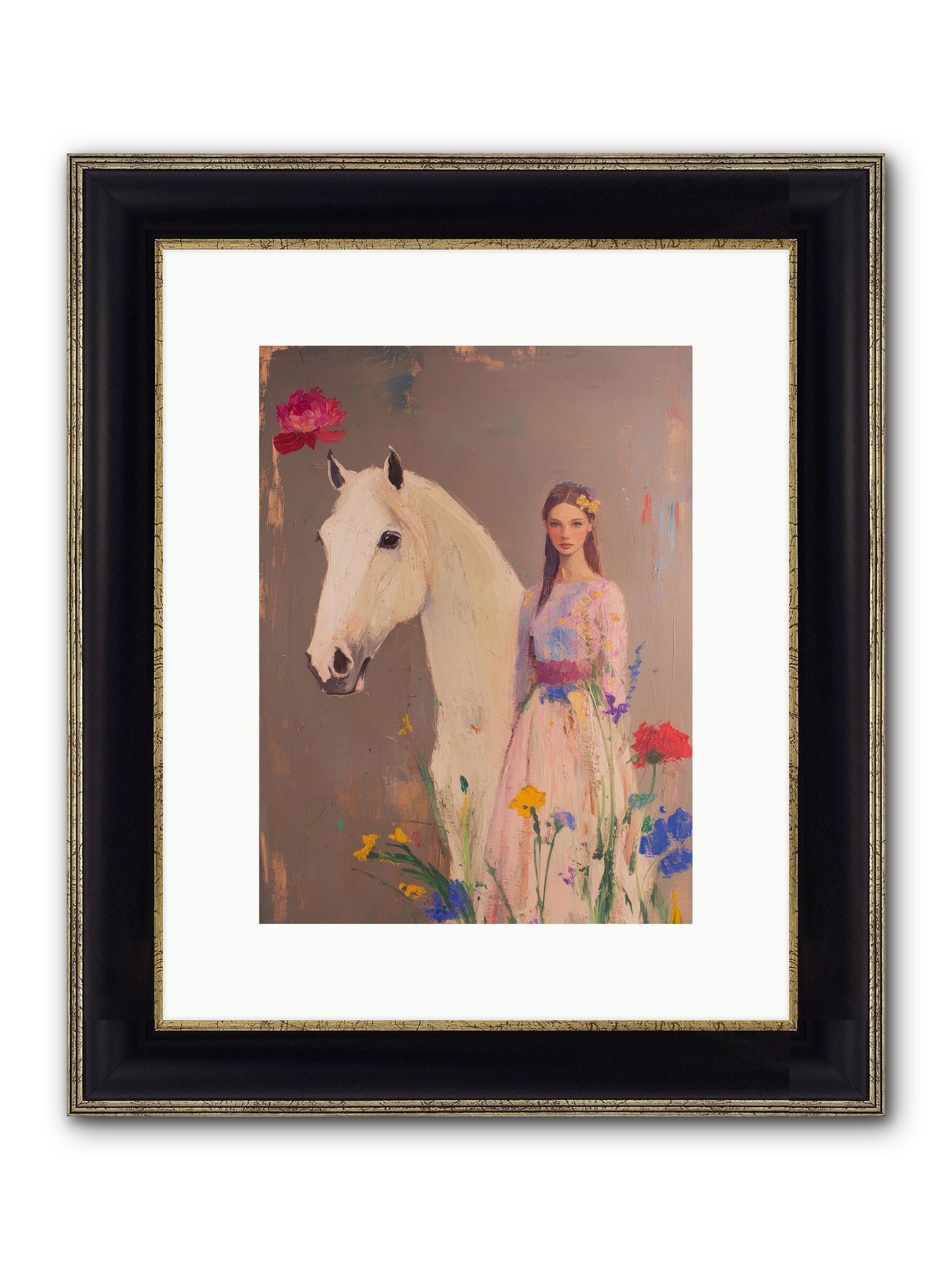 Stone Meadow Framed Print - Black & Gold 9x12