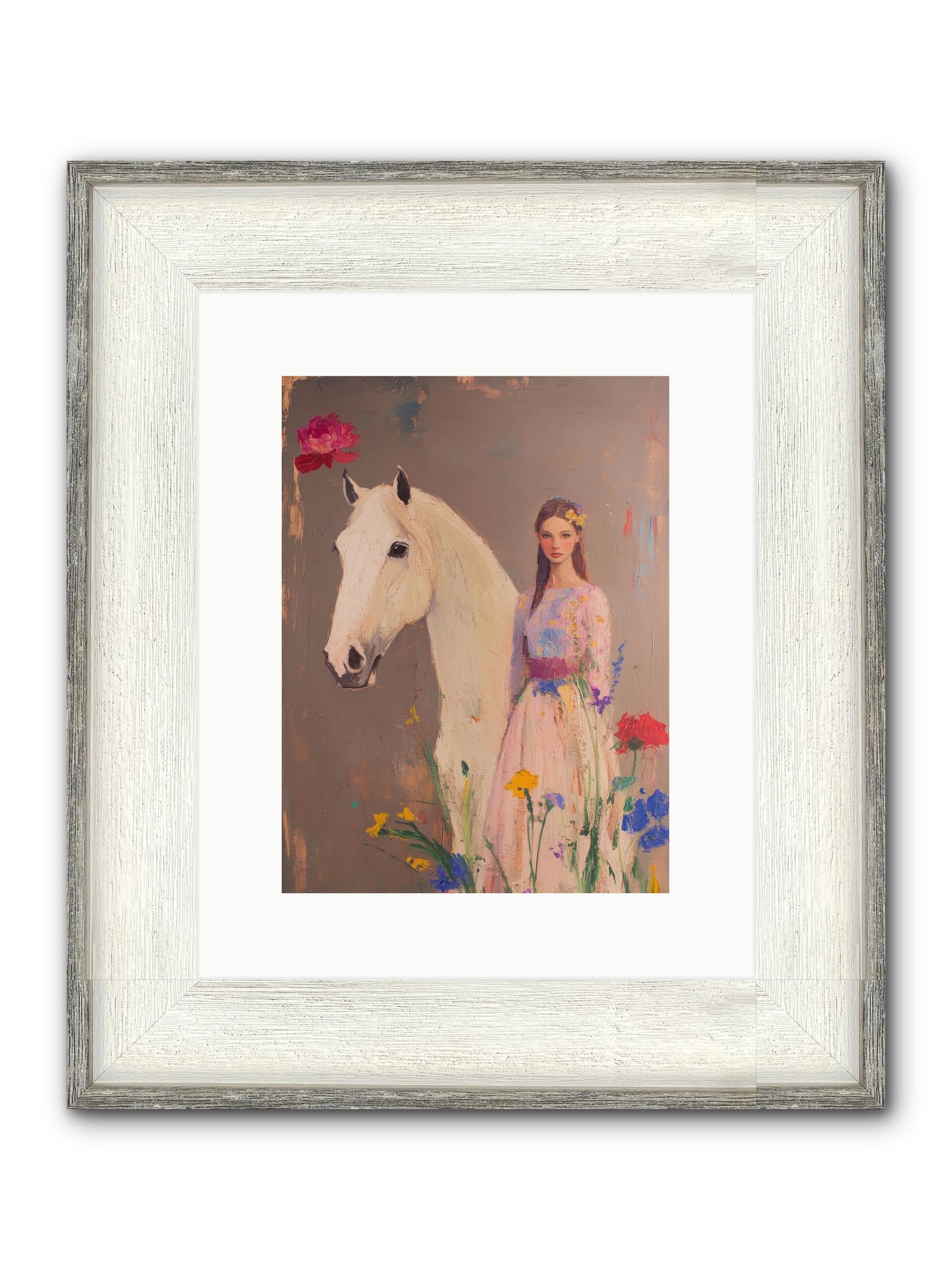 Stone Meadow Framed Print - Driftwood White 9x12