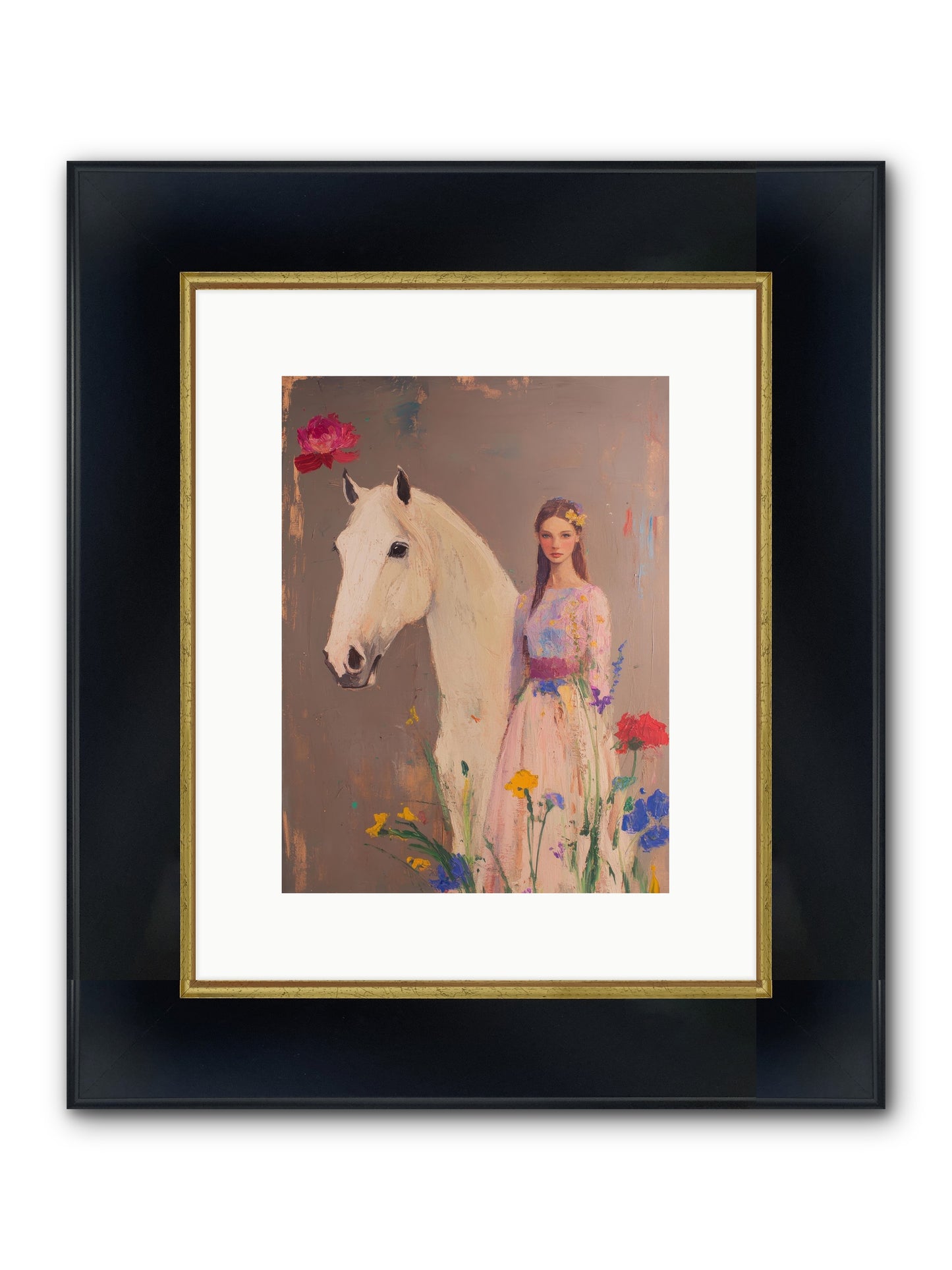 Stone Meadow Framed Print - Wide Black w/Gold 9x12