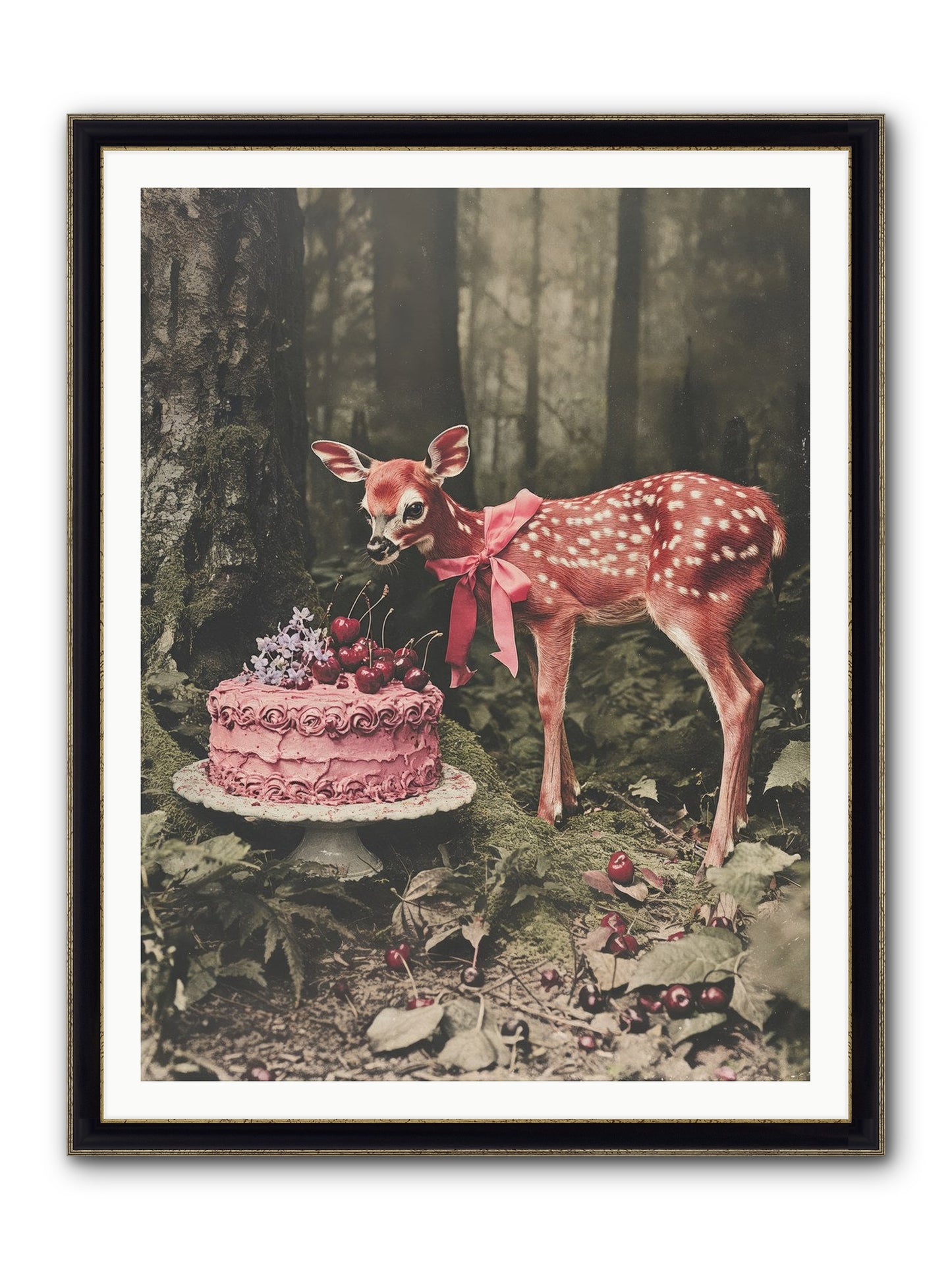 Stories Bloom Dreams Framed Print - Black & Gold 36x48
