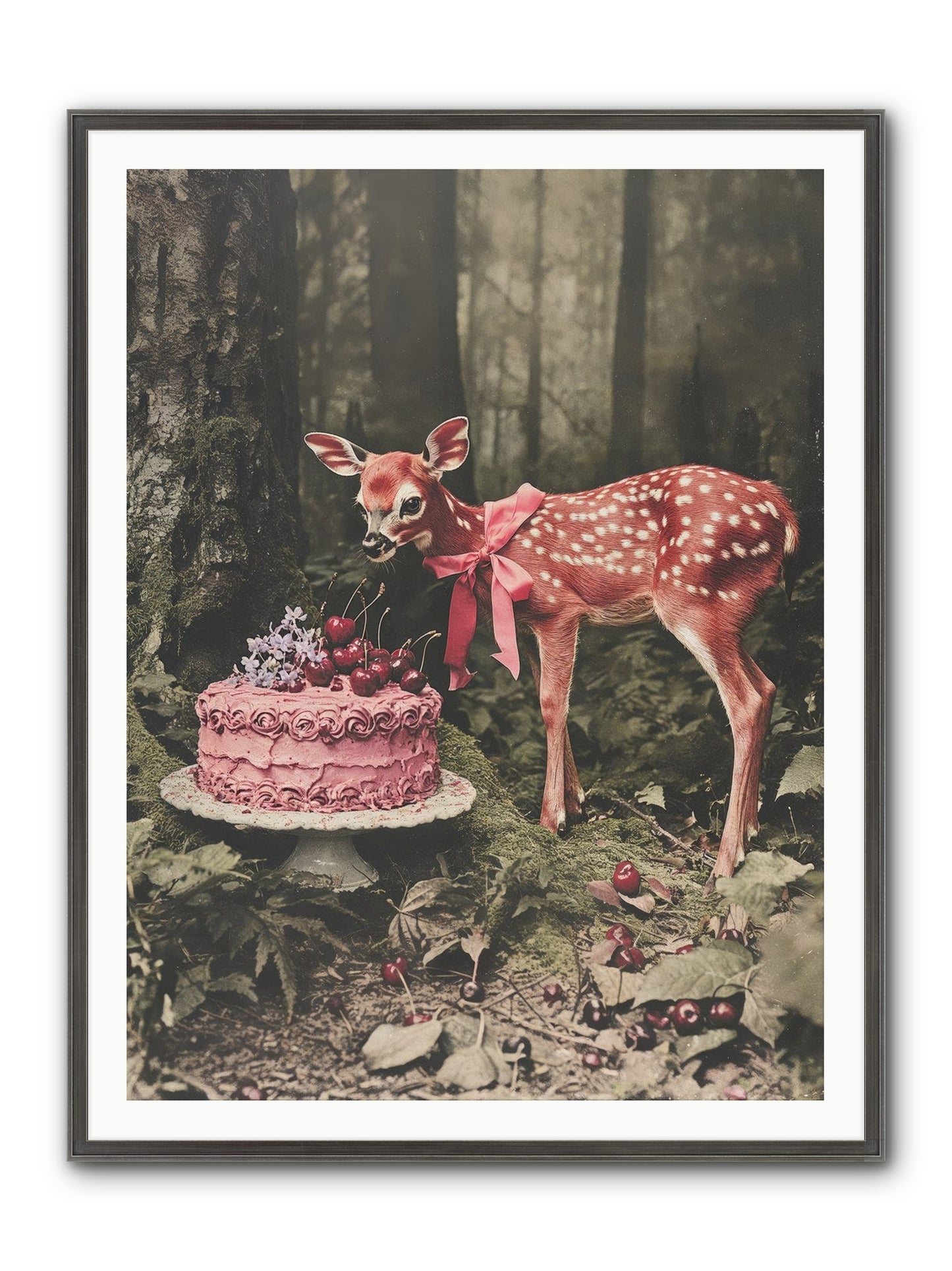 Stories Bloom Dreams Framed Print - Slimwoods Black/Silver 36x48