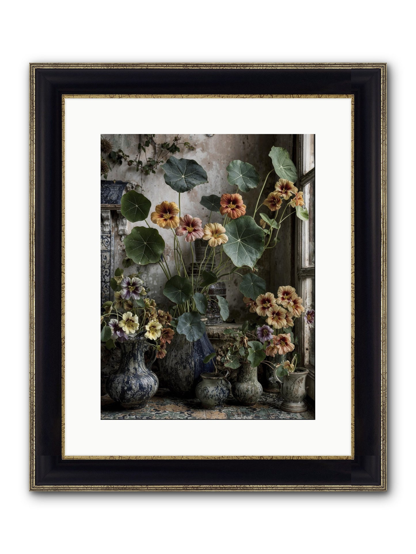 Stories Written In Gold Framed Print - Black & Gold 12x16