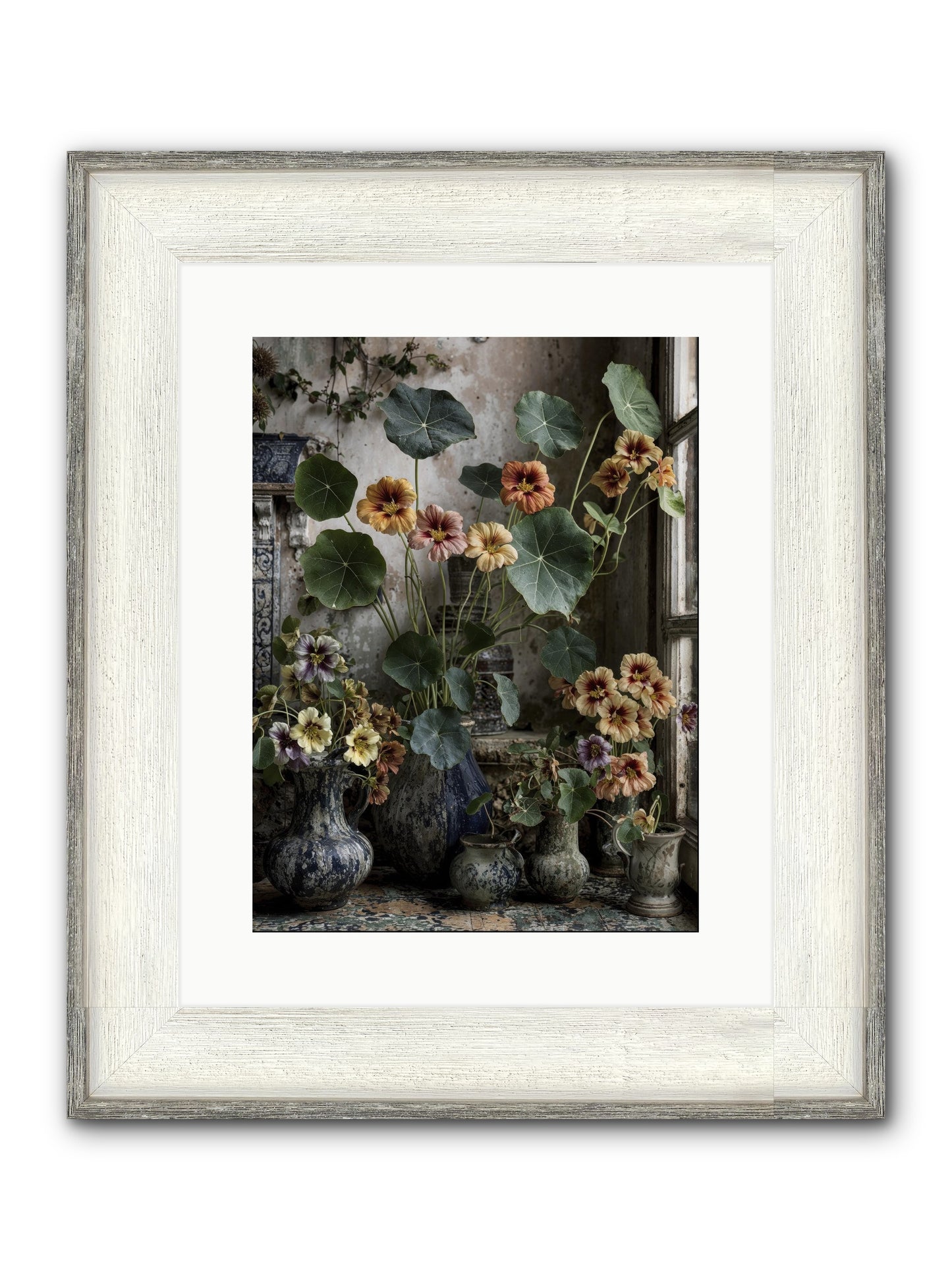Stories Written In Gold Framed Print - Driftwood White 12x16