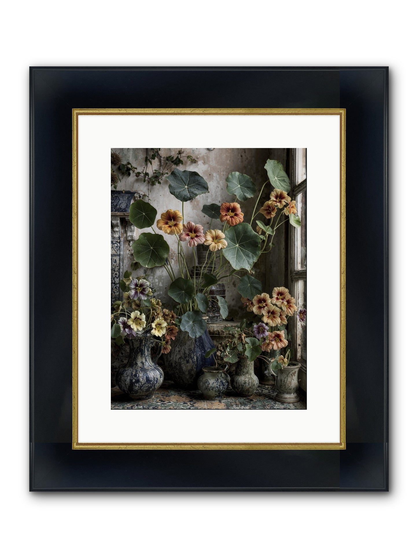 Stories Written In Gold Framed Print - Wide Black w/Gold 12x16