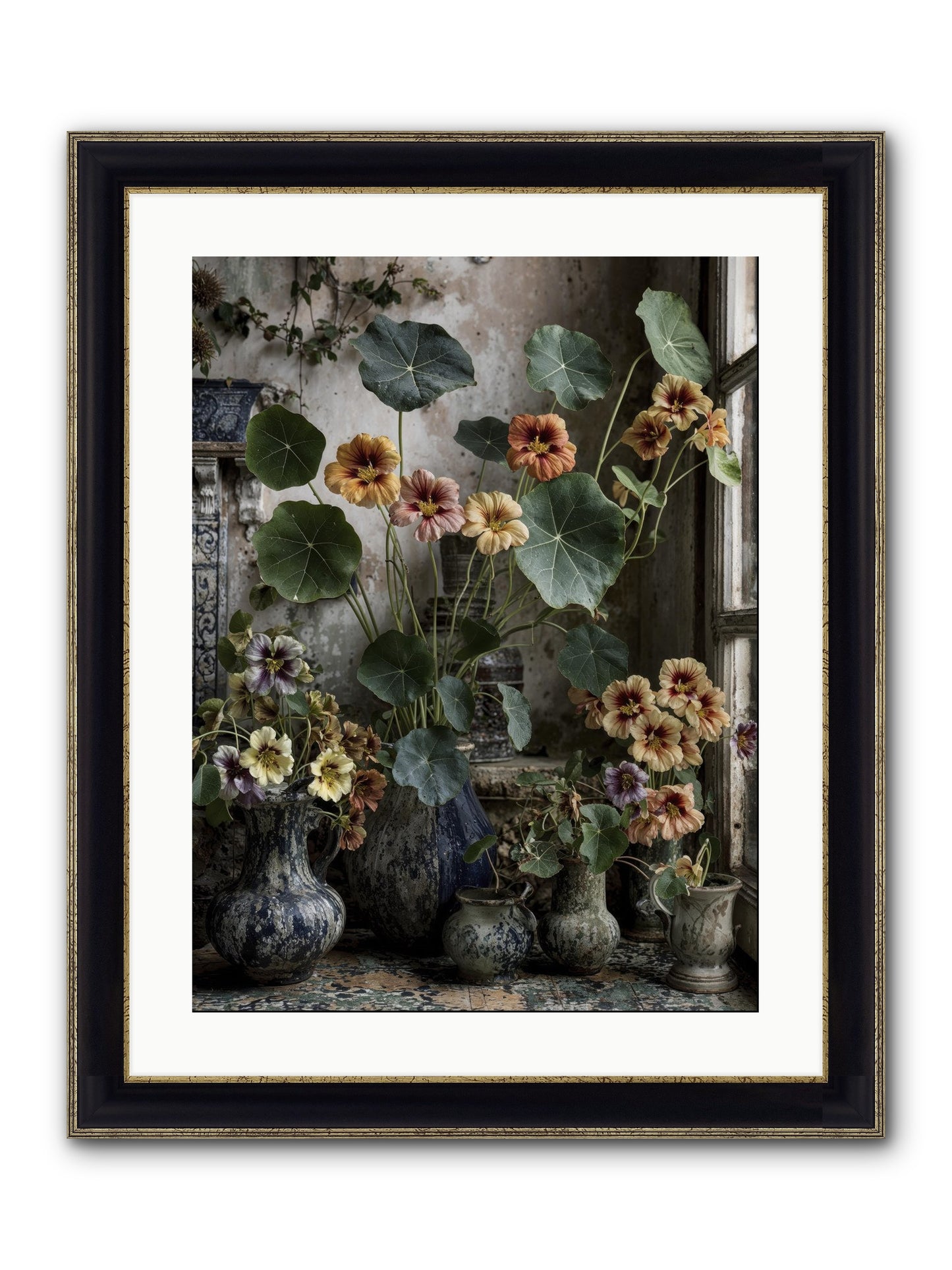 Stories Written In Gold Framed Print - Black & Gold 18x24