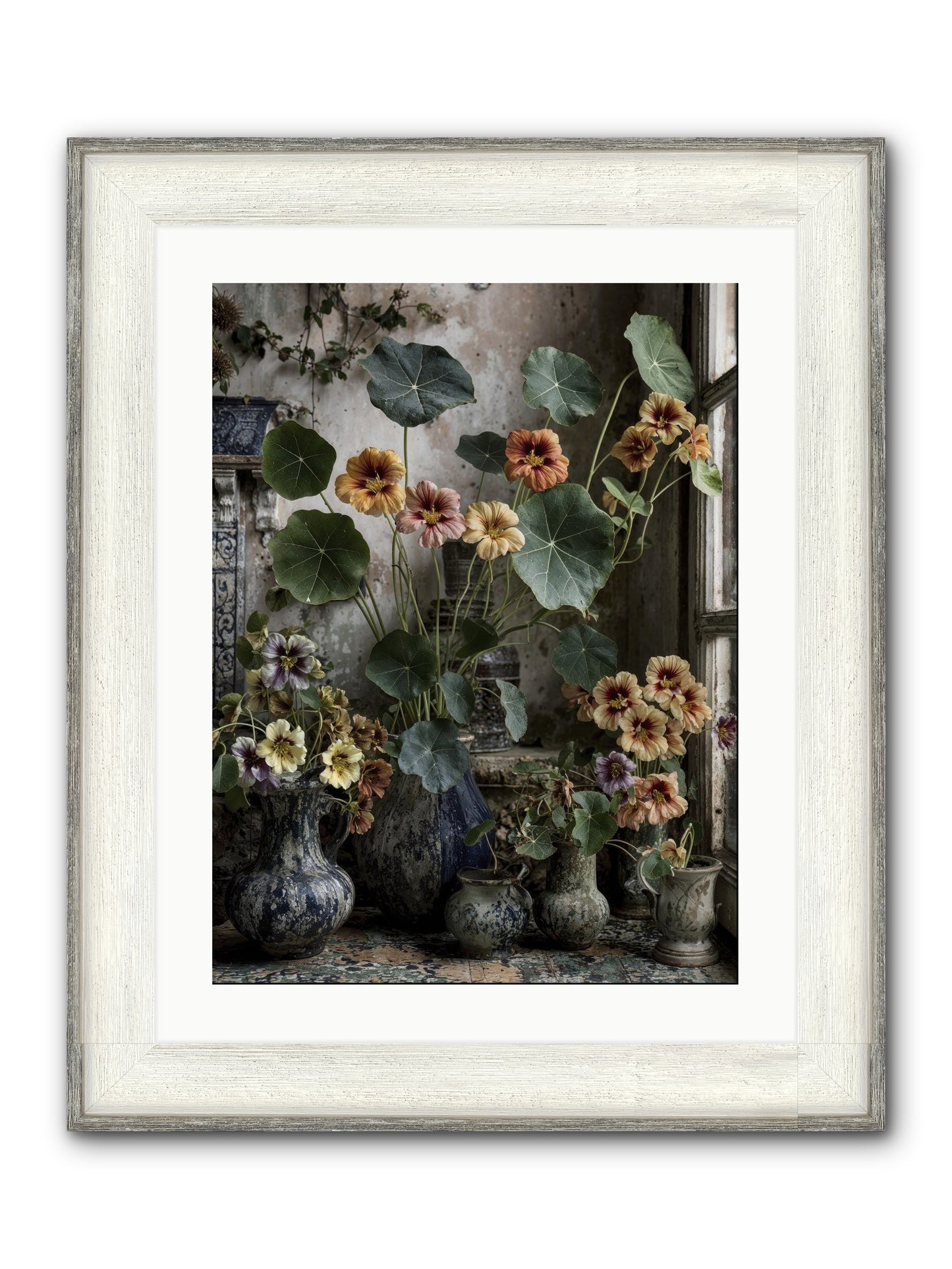 Stories Written In Gold Framed Print - Driftwood White 18x24