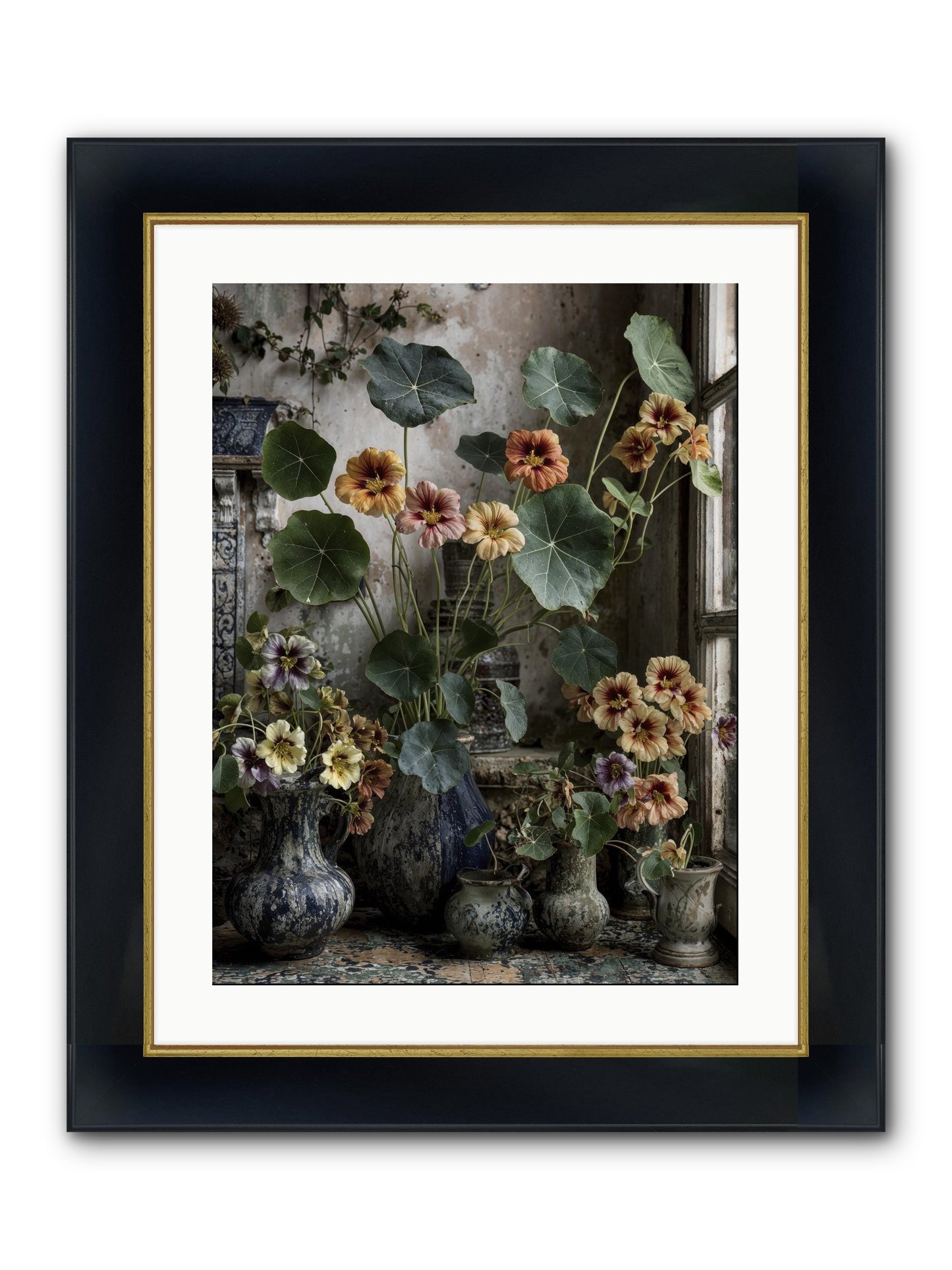 Stories Written In Gold Framed Print - Wide Black w/Gold 18x24