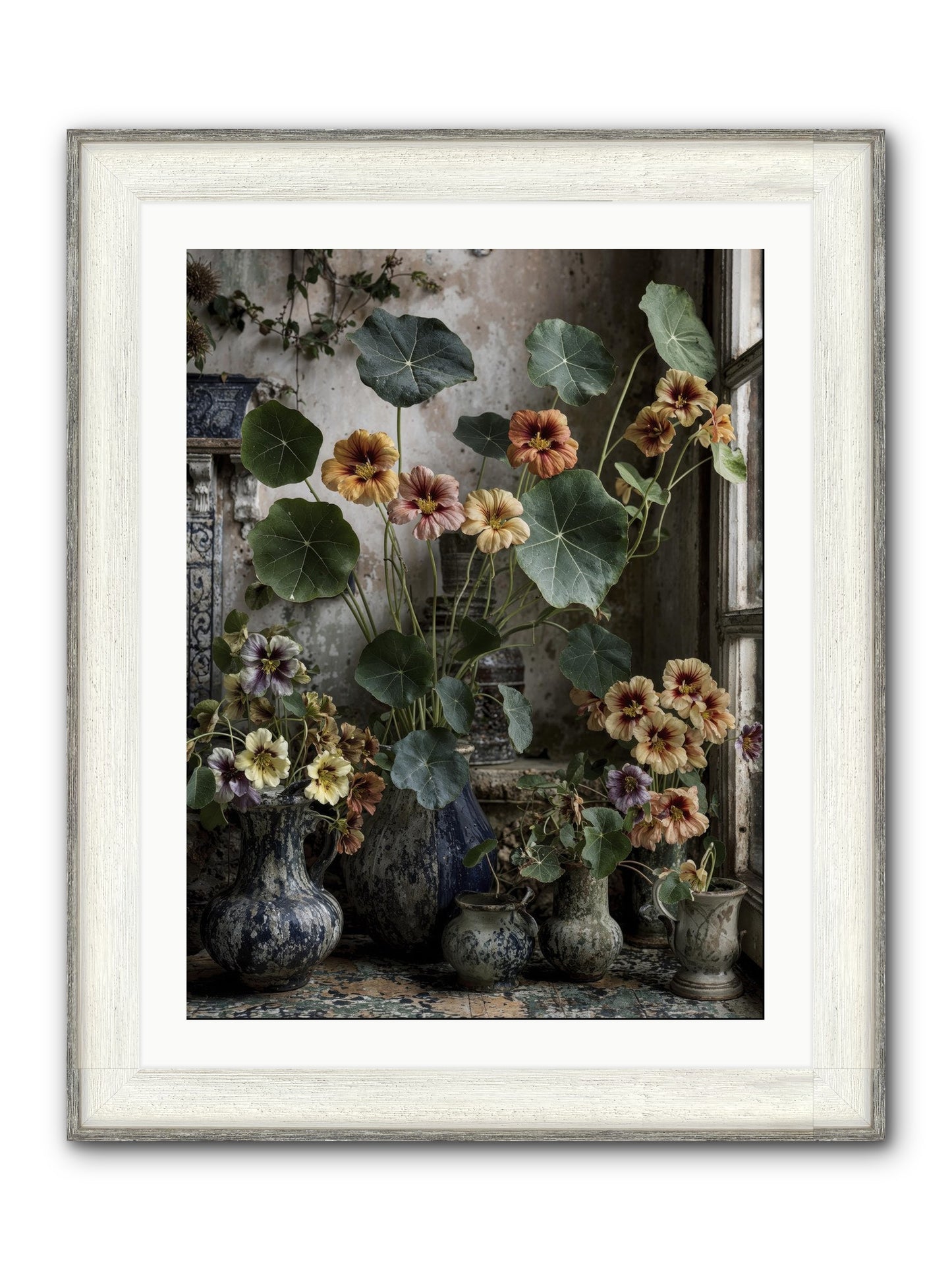 Stories Written In Gold Framed Print - Driftwood White 24x32