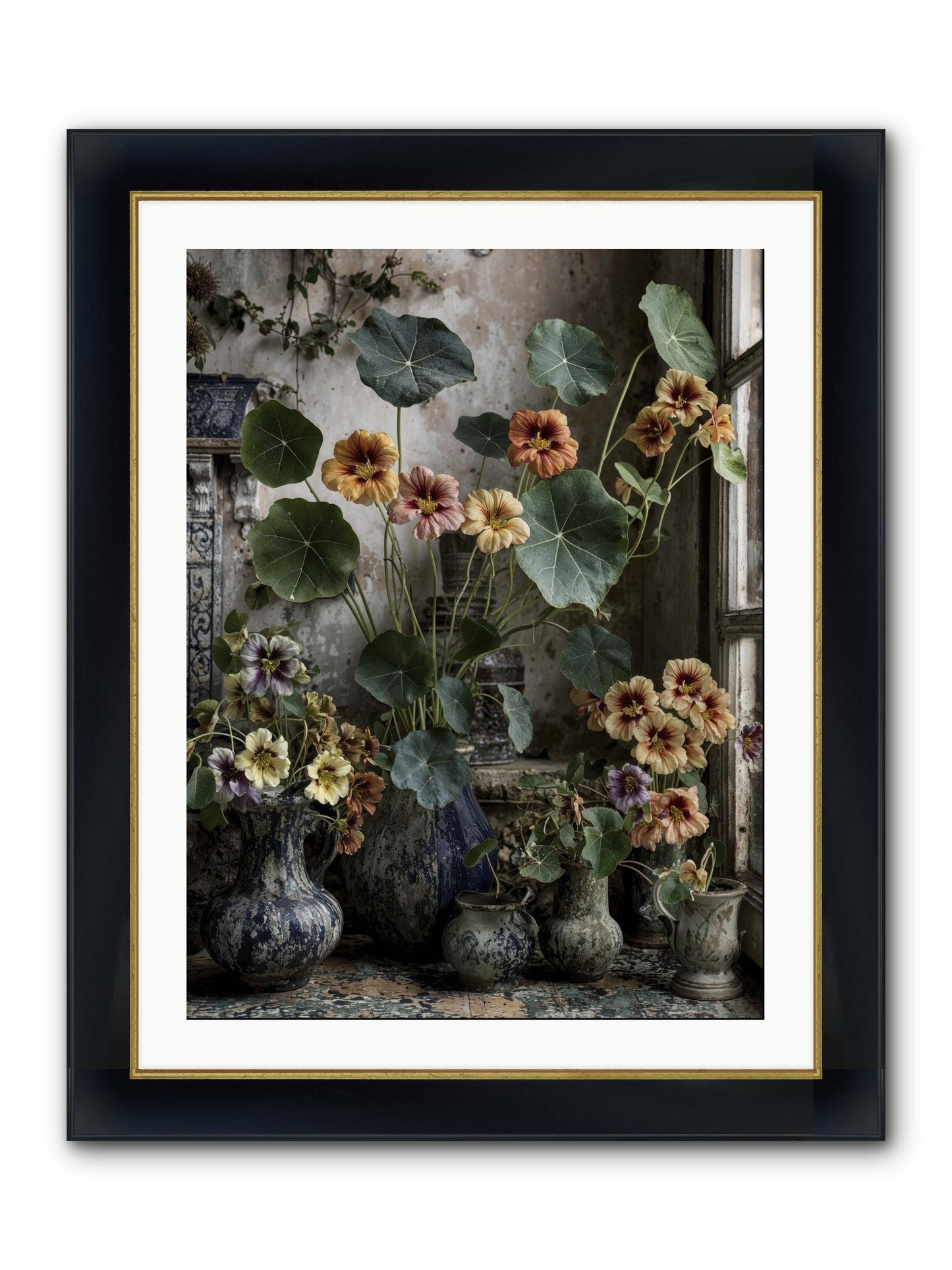 Stories Written In Gold Framed Print - Wide Black w/Gold 24x32