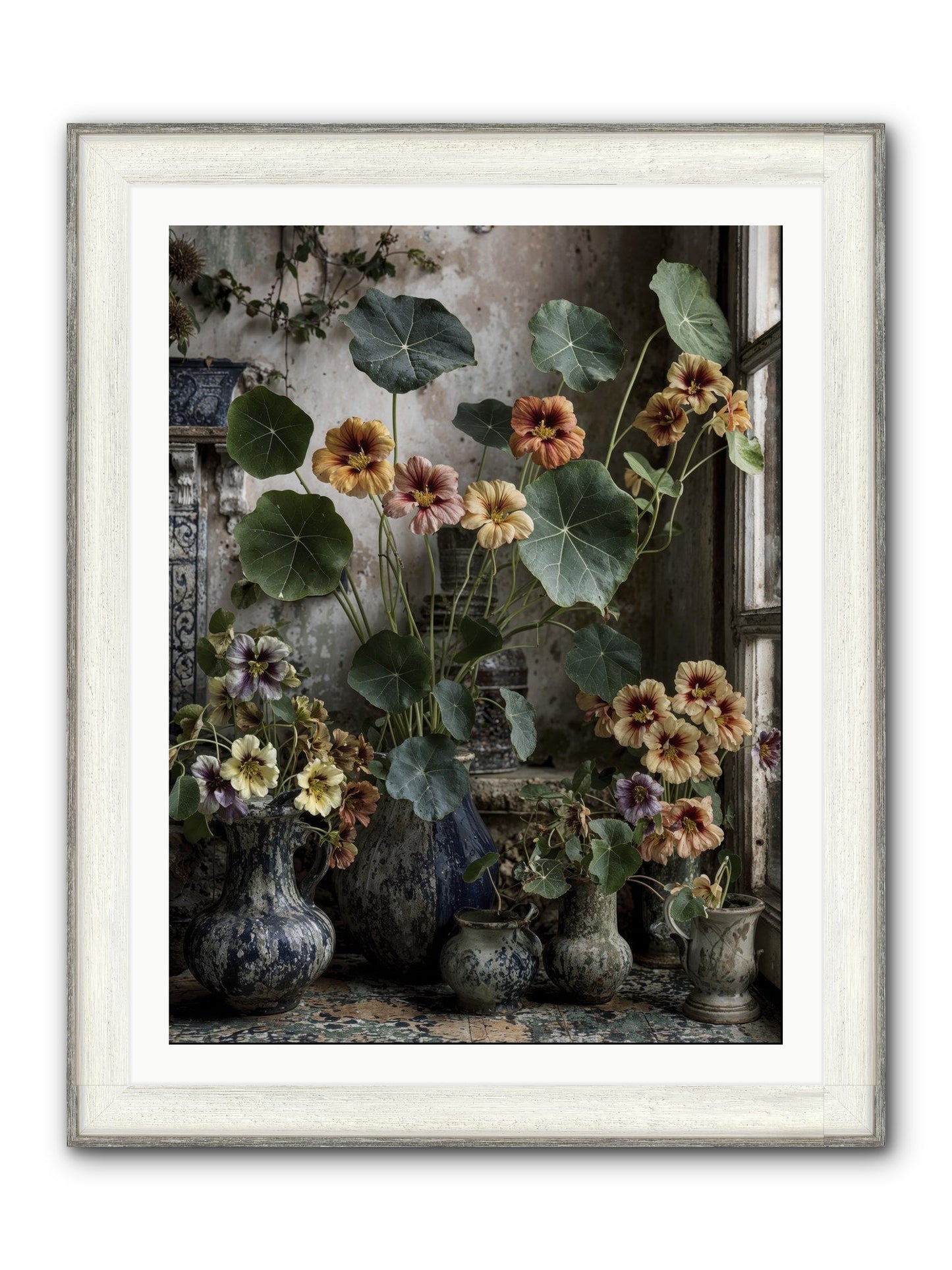 Stories Written In Gold Framed Print - Driftwood White 30x40