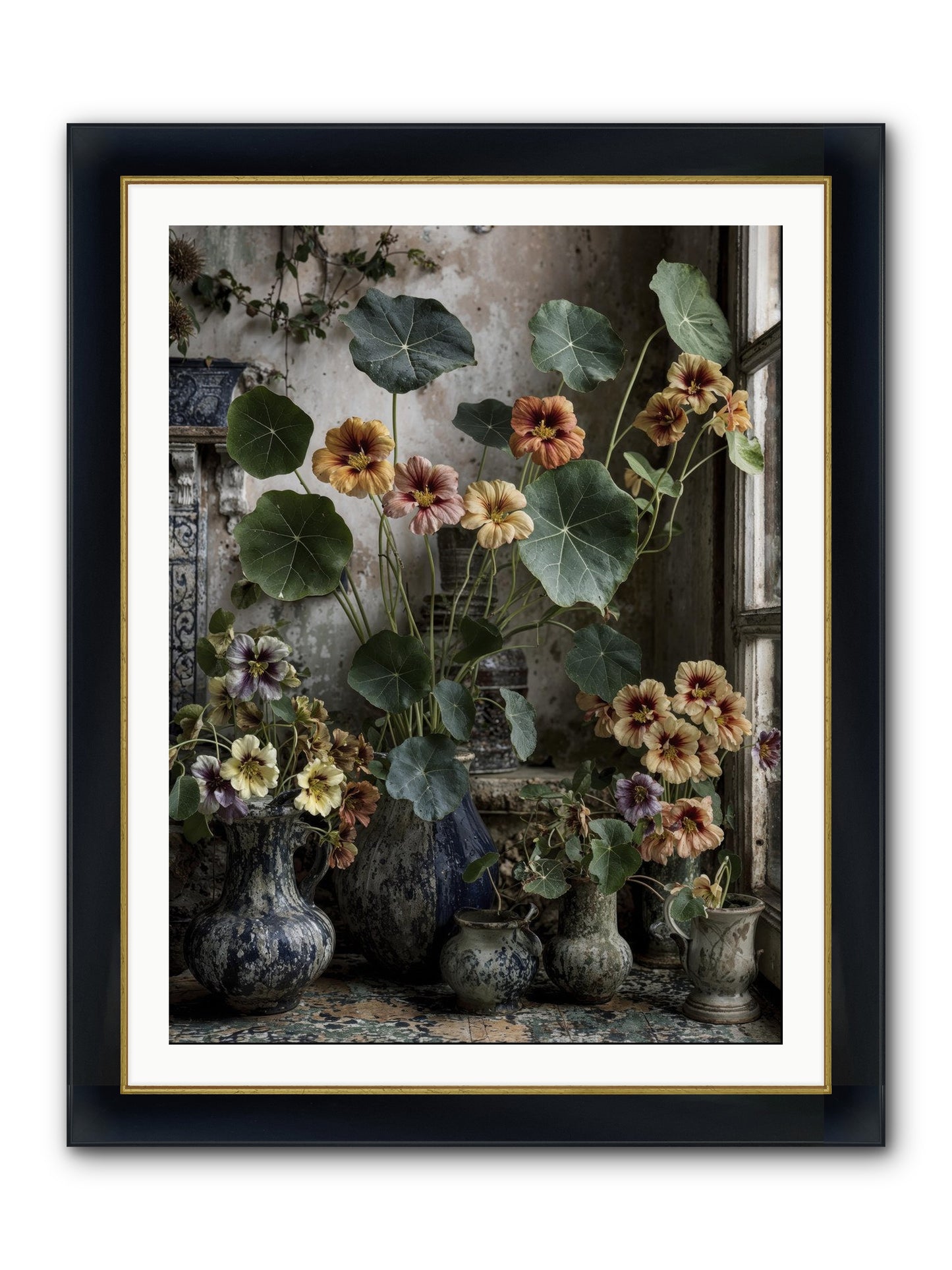 Stories Written In Gold Framed Print - Wide Black w/Gold 30x40