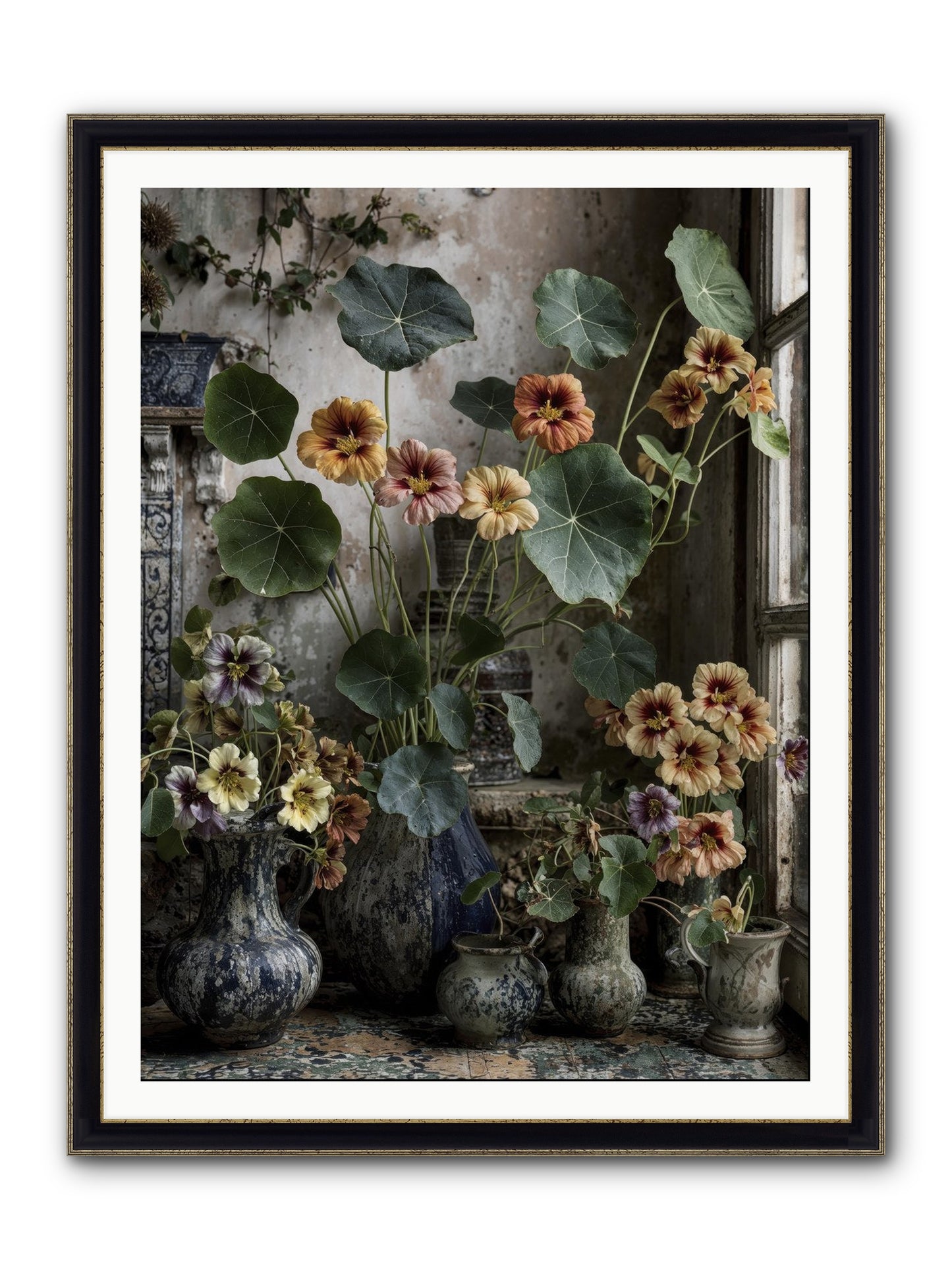 Stories Written In Gold Framed Print - Black & Gold 36x48