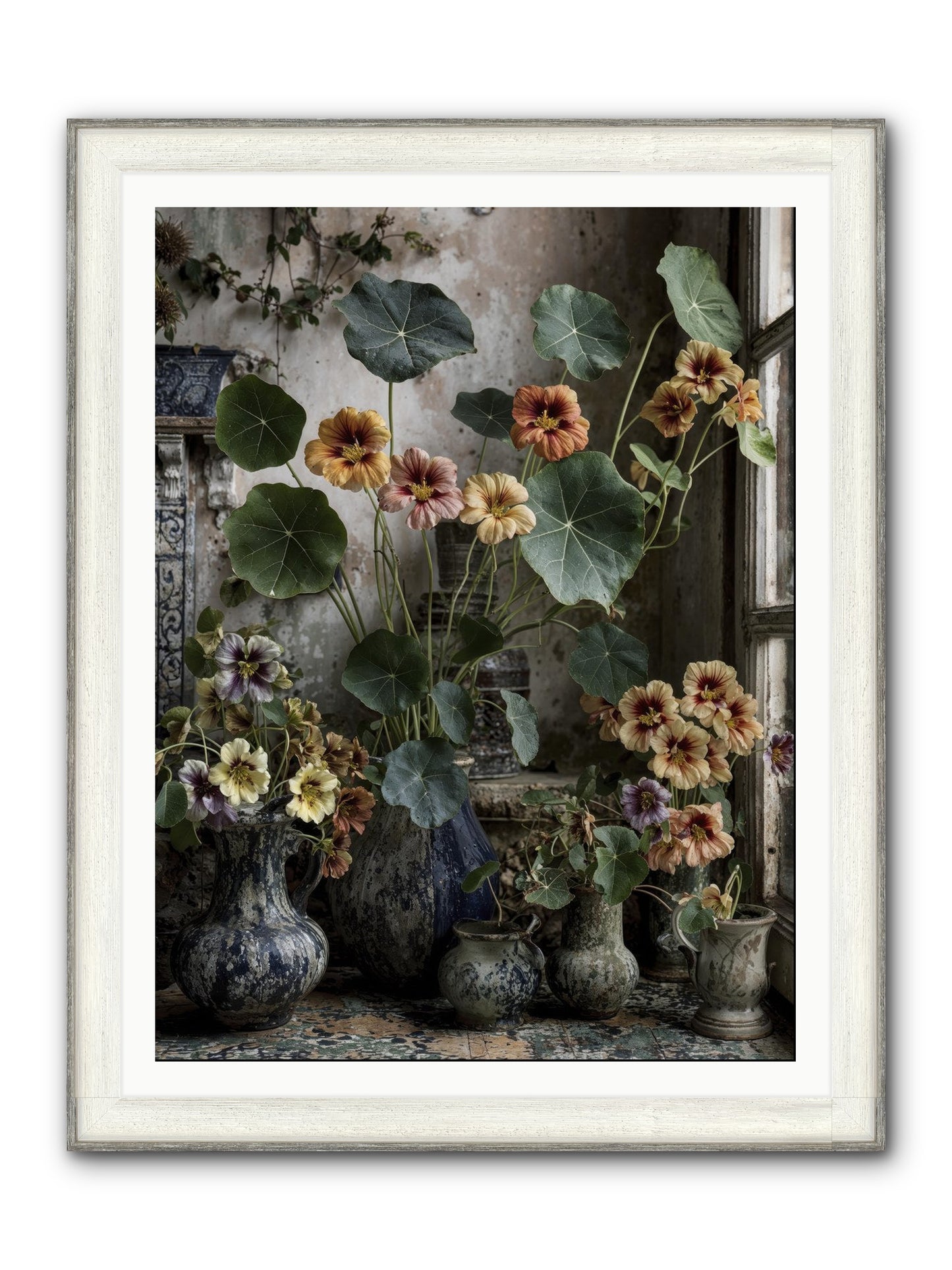 Stories Written In Gold Framed Print - Driftwood White 36x48