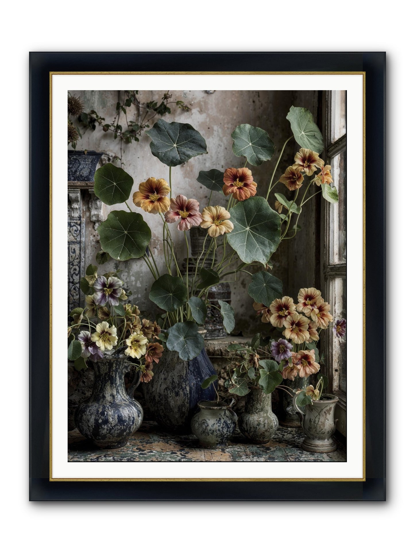 Stories Written In Gold Framed Print - Wide Black w/Gold 36x48