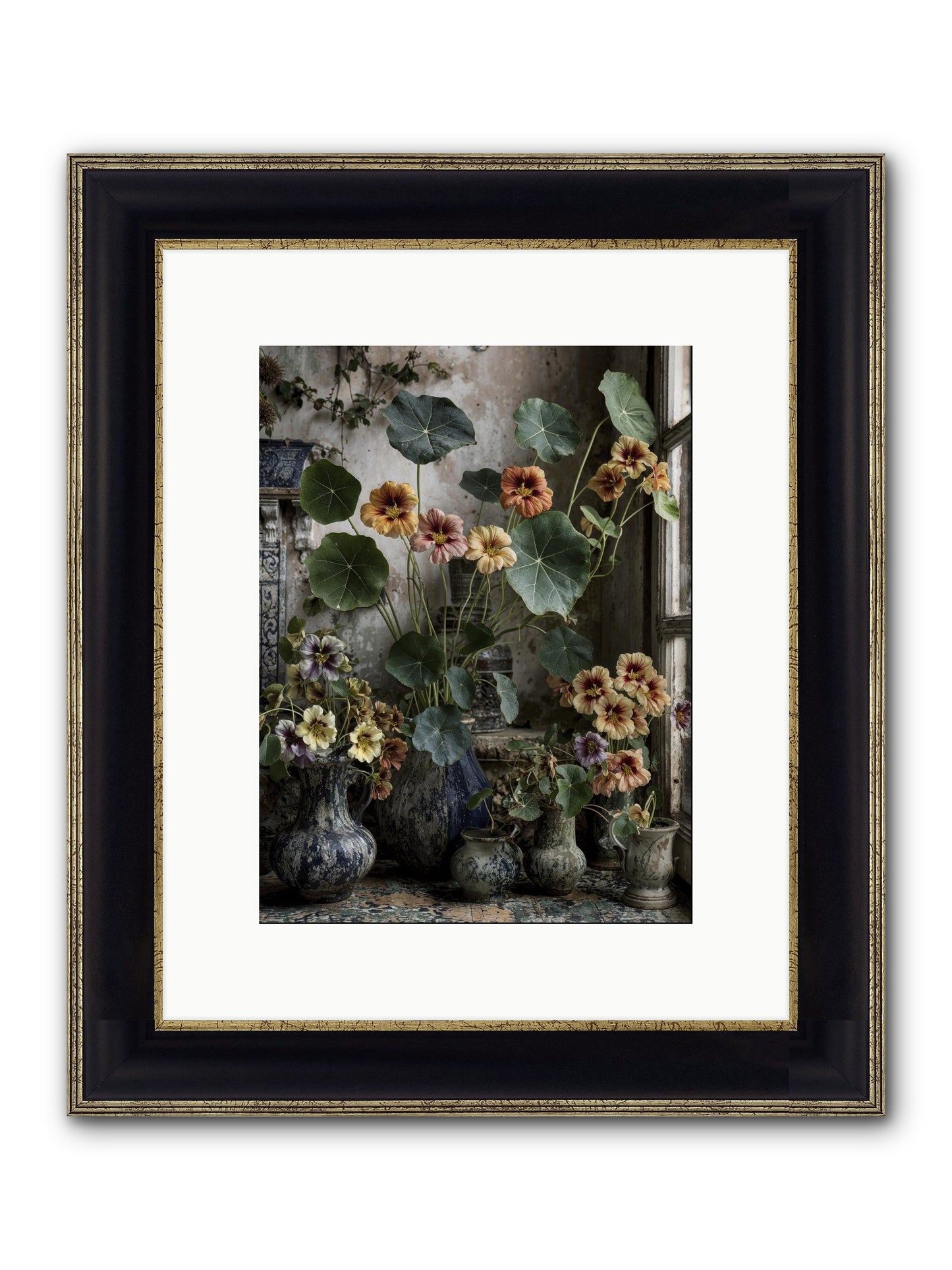 Stories Written In Gold Framed Print - Black & Gold 9x12