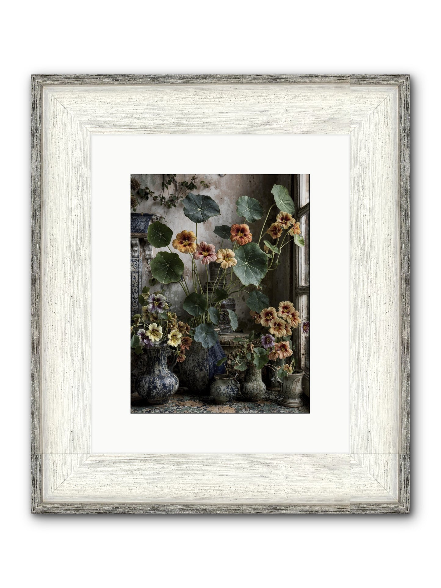 Stories Written In Gold Framed Print - Driftwood White 9x12