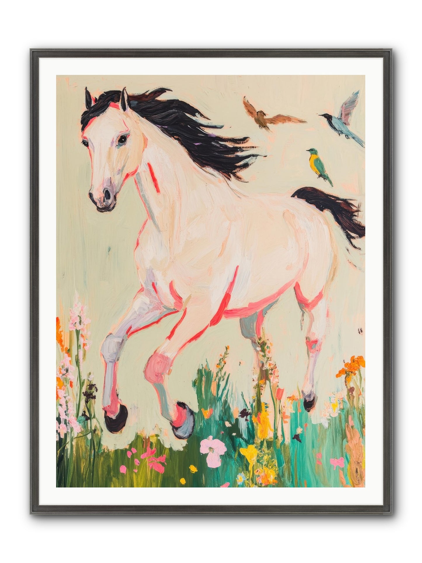 Story Weaver Framed Print - Slimwoods Black/Silver 36x48