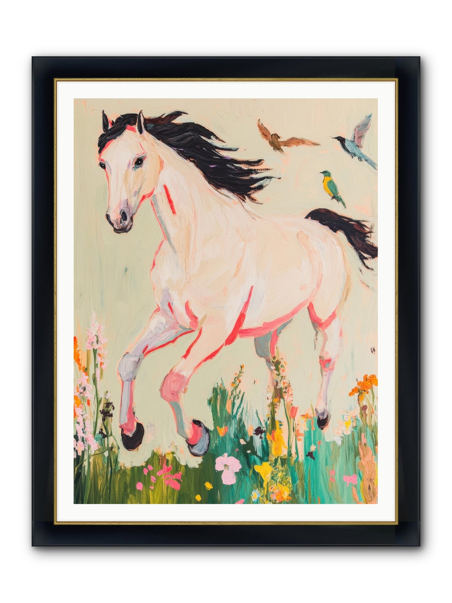 Story Weaver Framed Print - Wide Black w/Gold 36x48