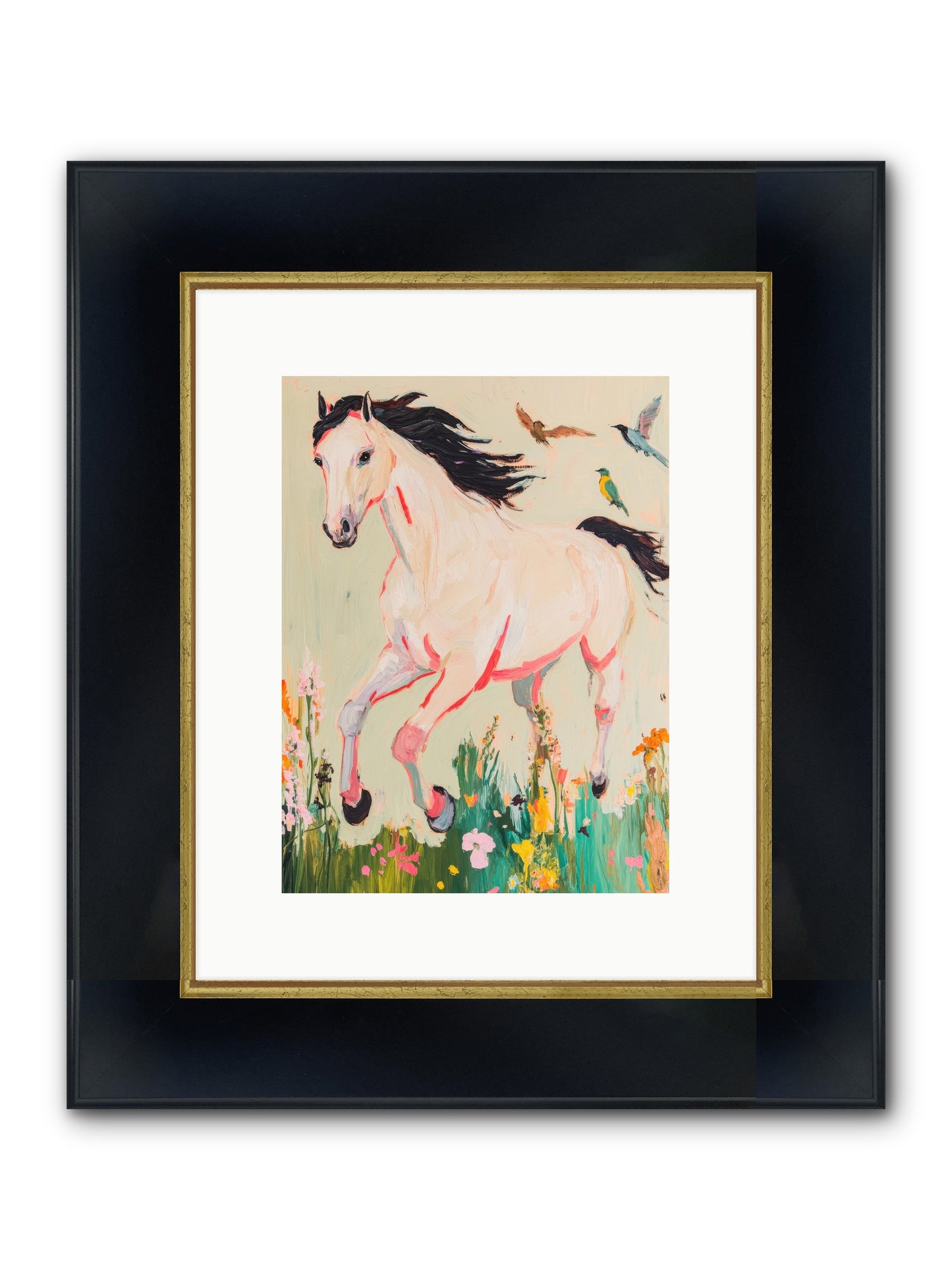 Story Weaver Framed Print - Wide Black w/Gold 9x12