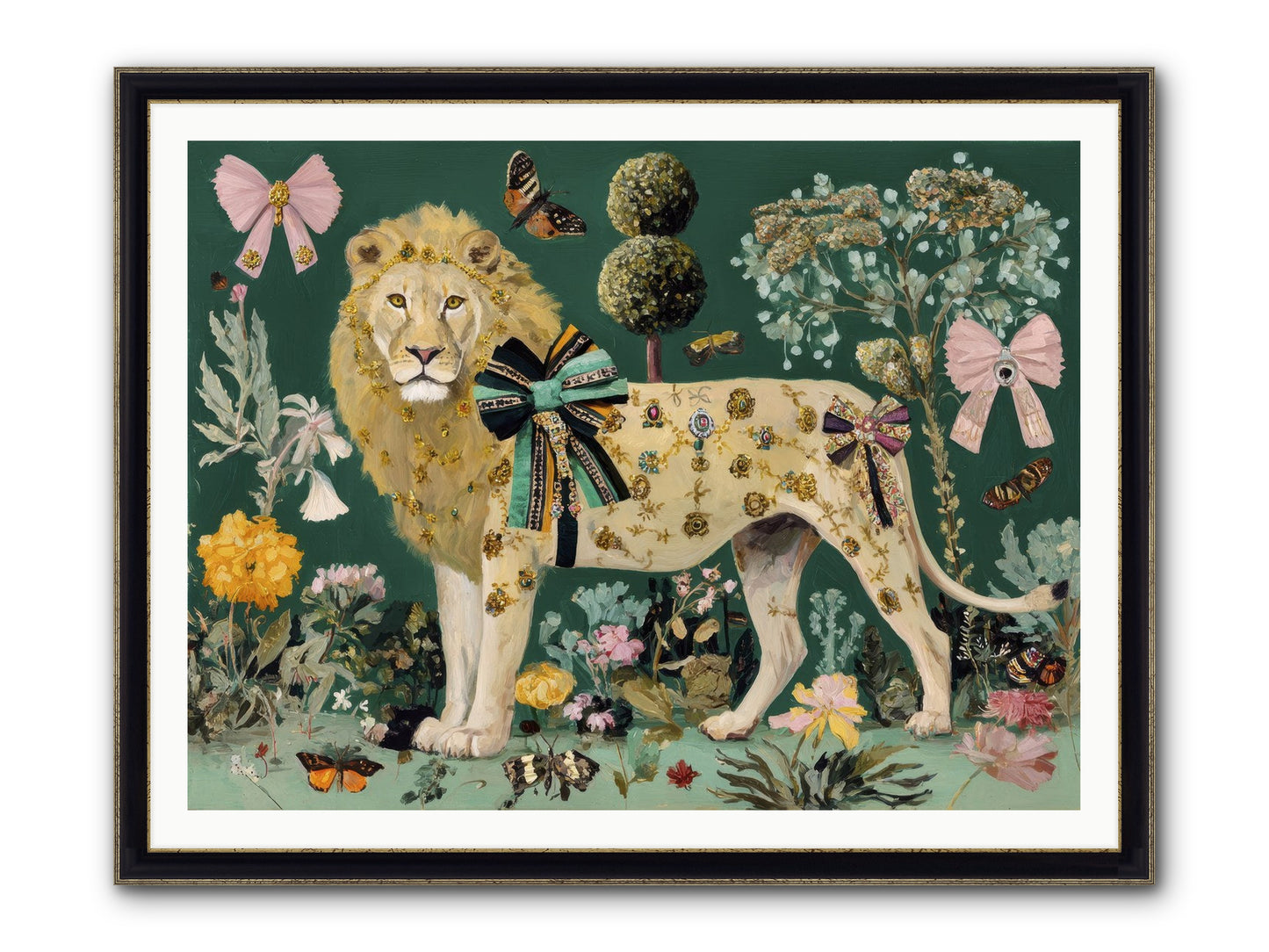 Story Woven In Light Framed Print - Black & Gold 48x36