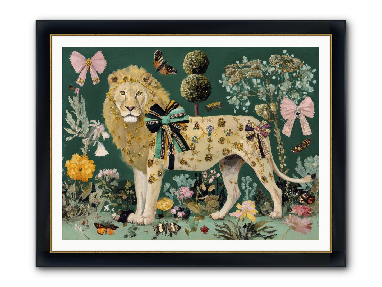 Story Woven In Light Framed Print - Wide Black w/Gold 48x36
