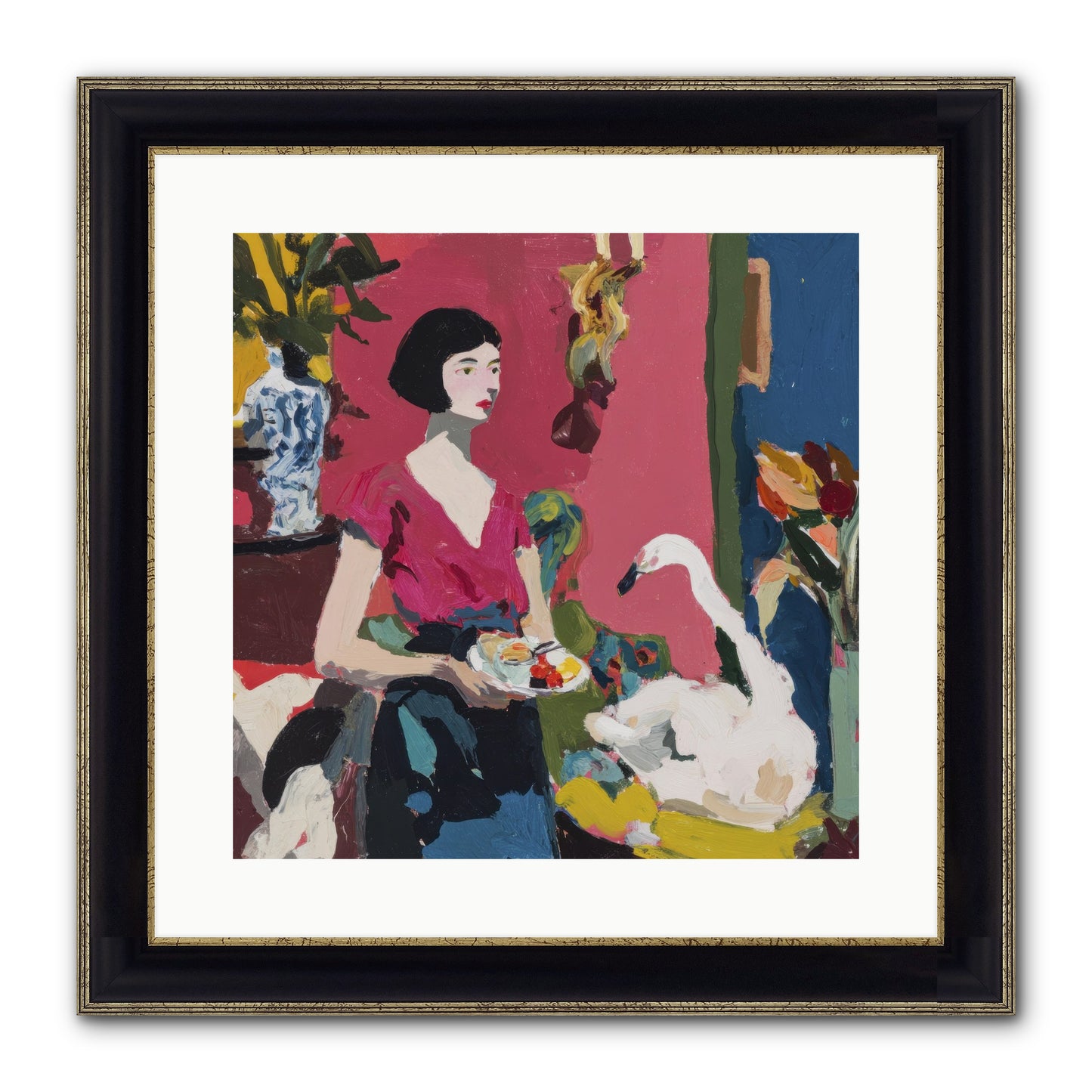 Studio Companions Framed Print - Black & Gold 16x16