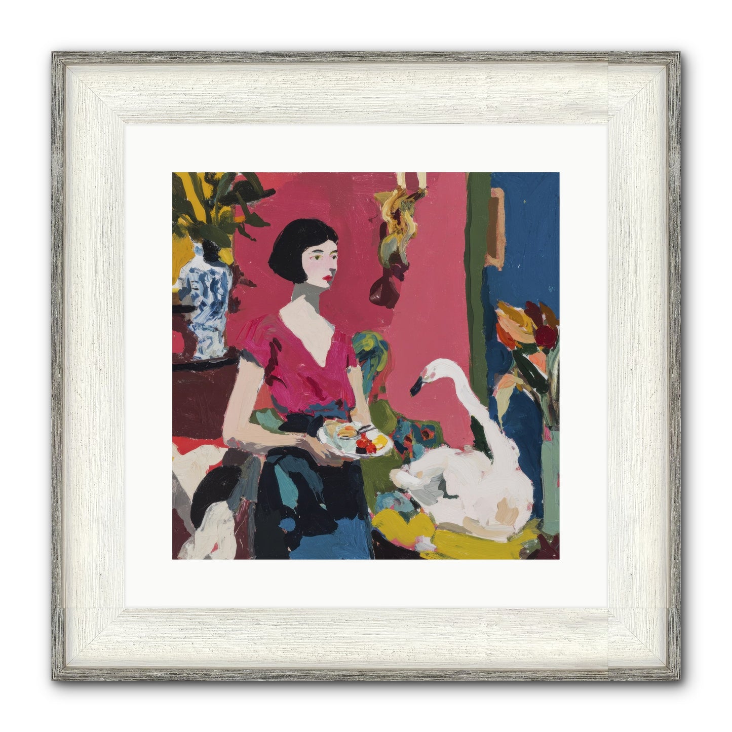 Studio Companions Framed Print - Driftwood White 16x16