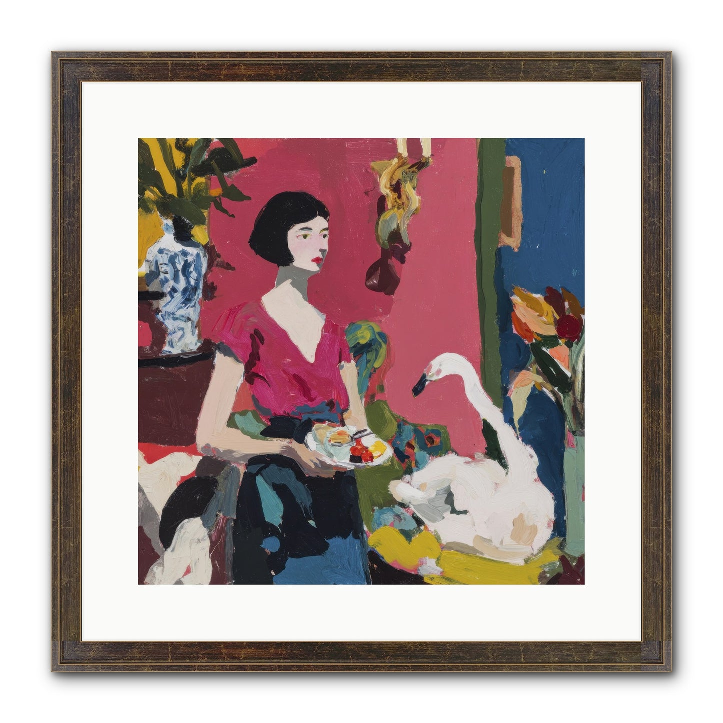 Studio Companions Framed Print - Slimwoods Black/Gold 16x16