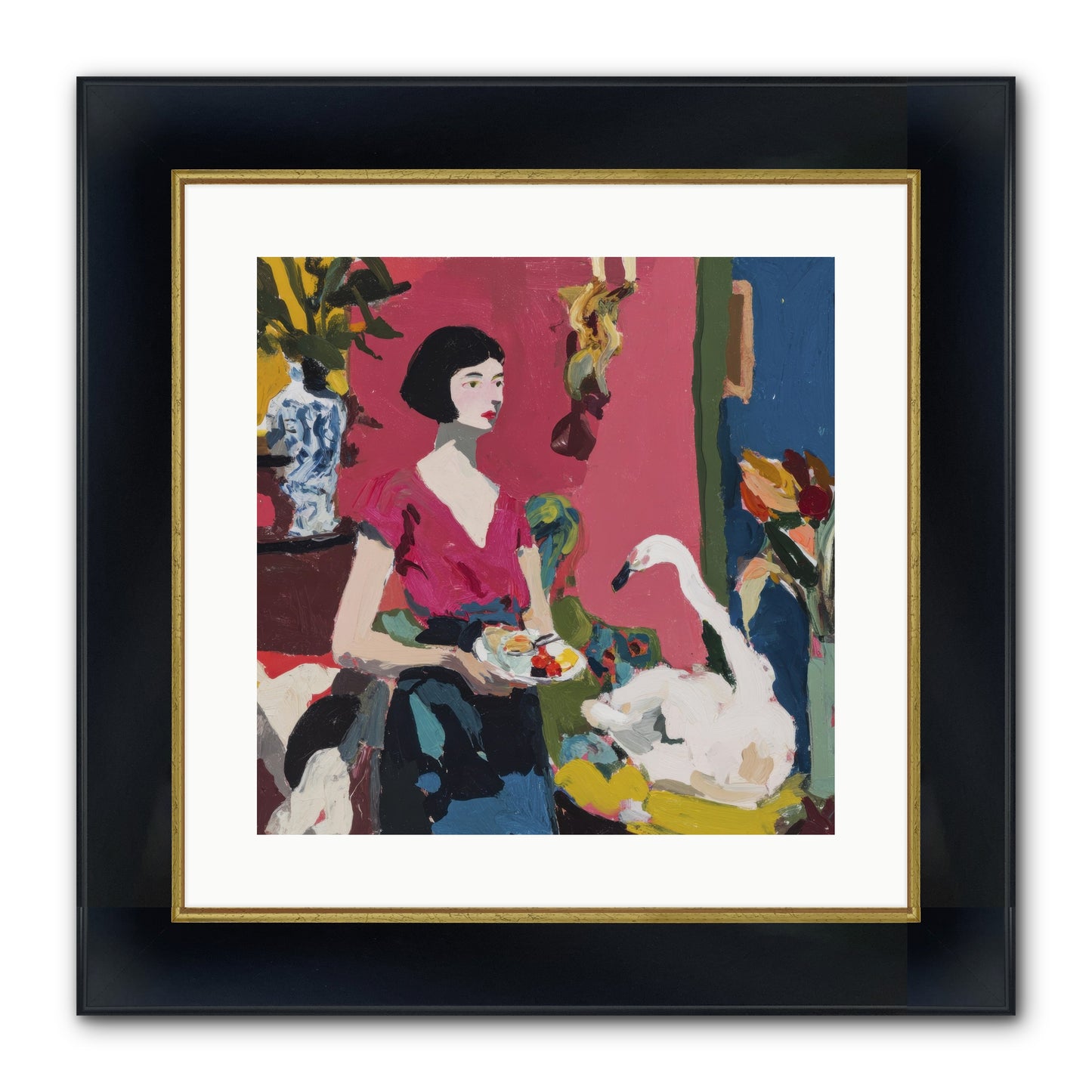 Studio Companions Framed Print - Wide Black w/Gold 16x16