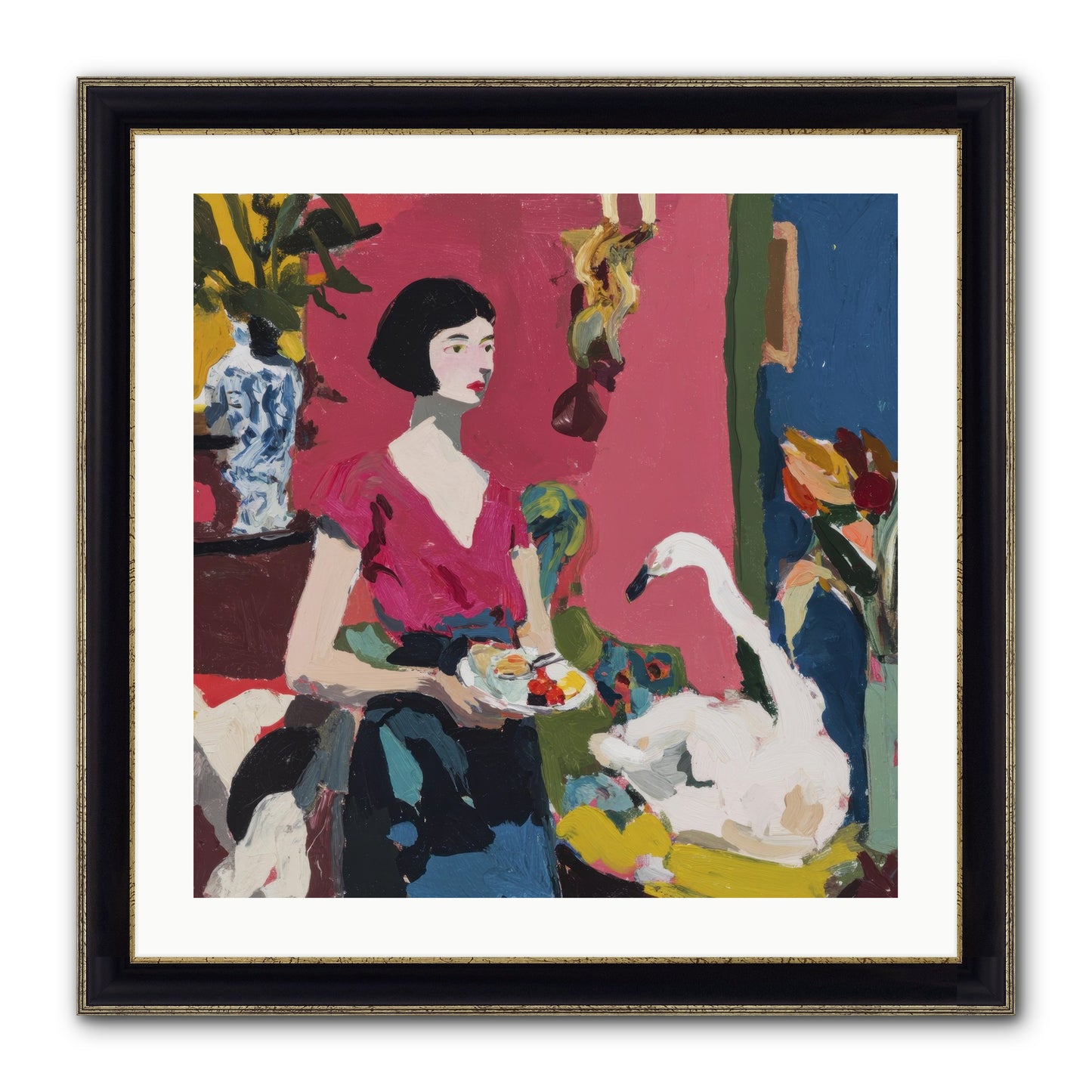 Studio Companions Framed Print - Black & Gold 24x24