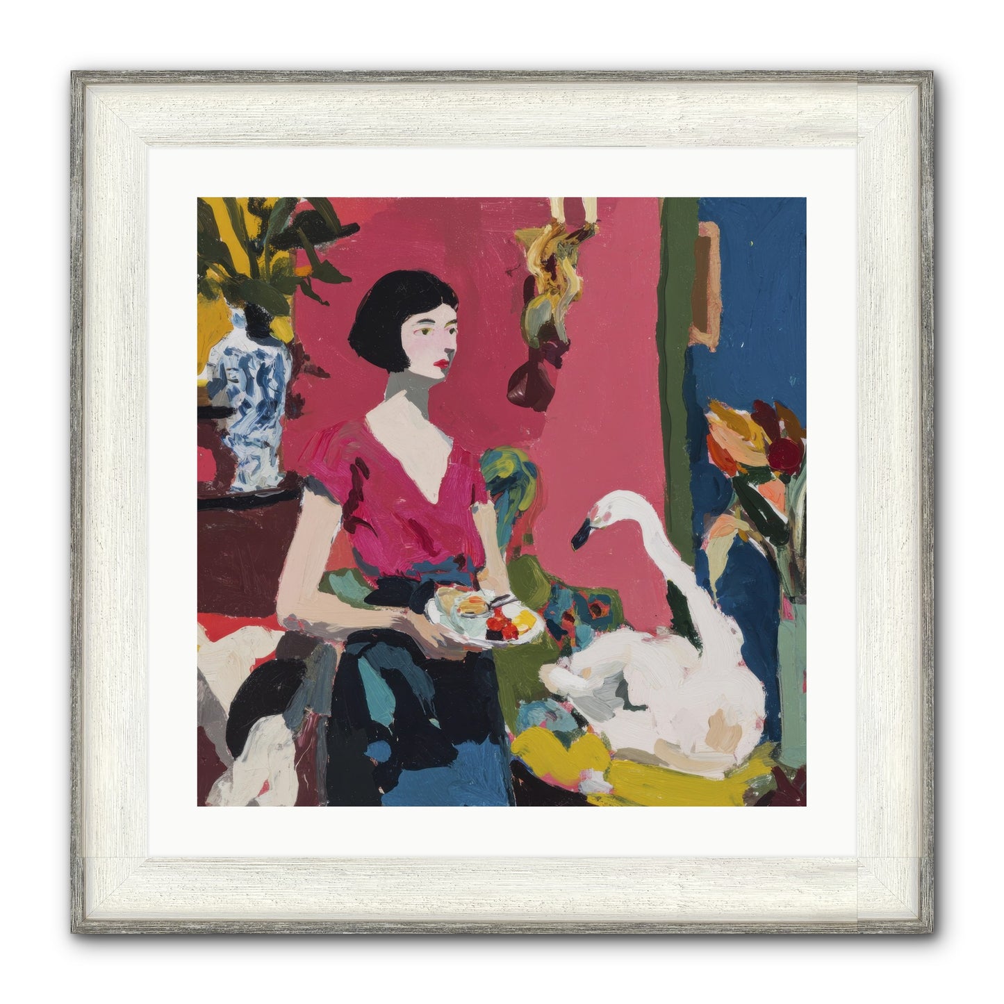 Studio Companions Framed Print - Driftwood White 24x24