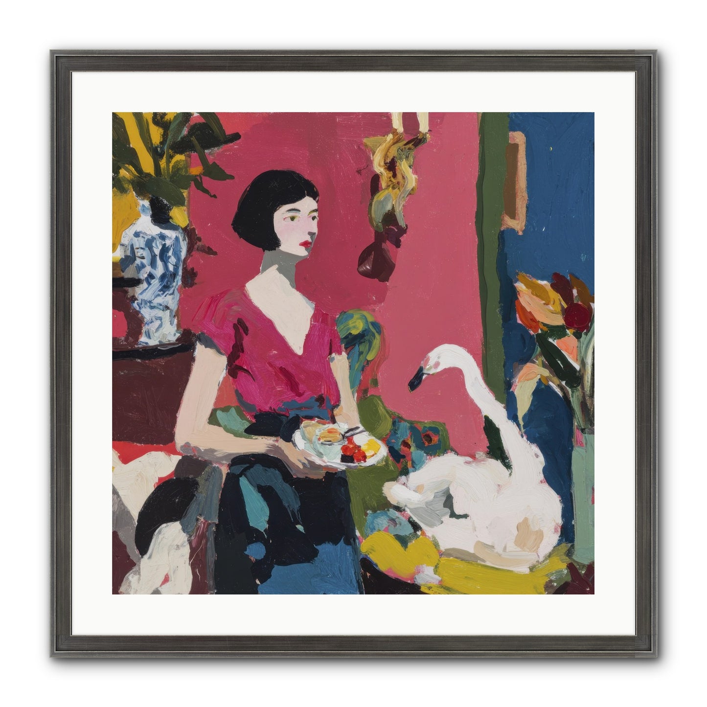 Studio Companions Framed Print - Slimwoods Black/Silver 24x24
