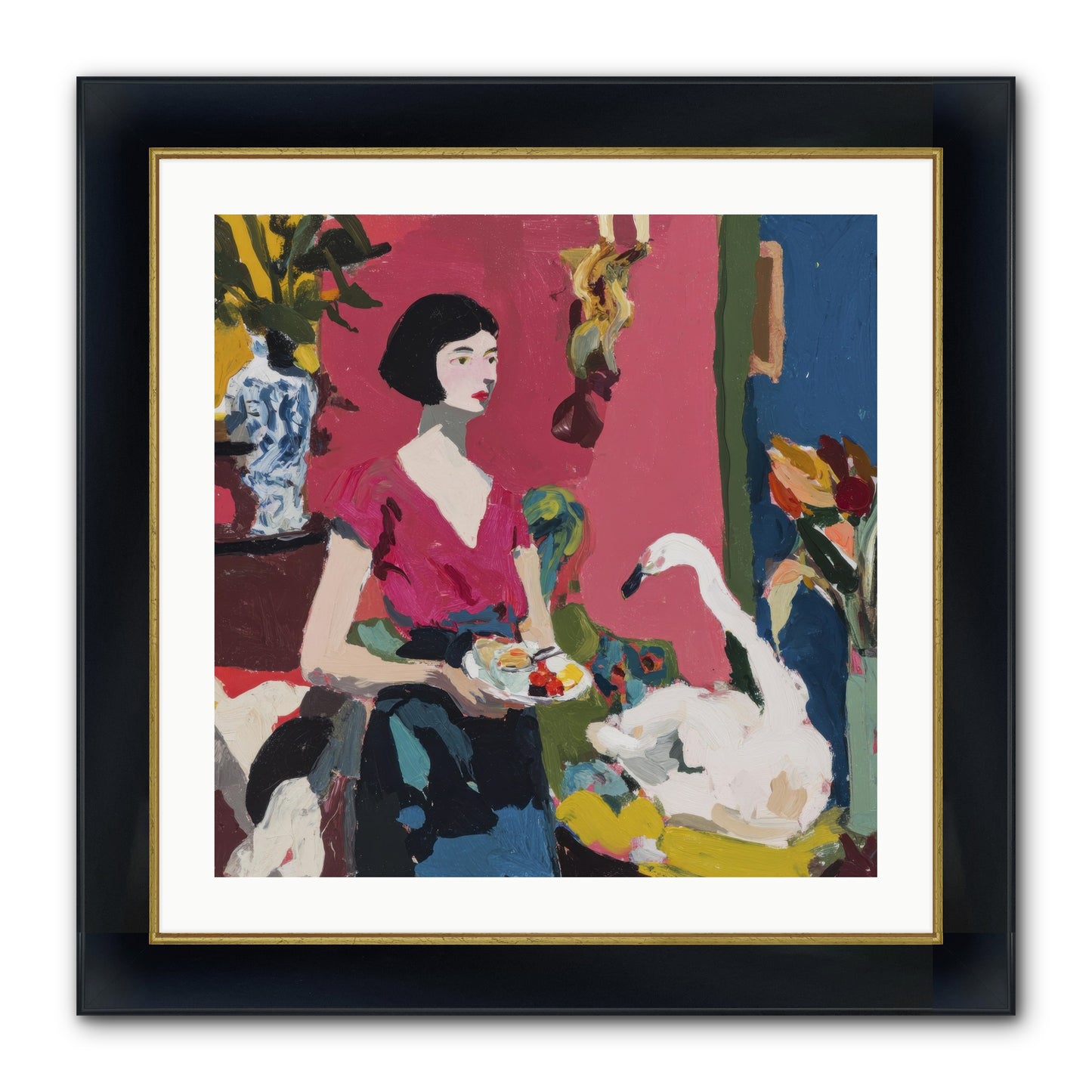 Studio Companions Framed Print - Wide Black w/Gold 24x24
