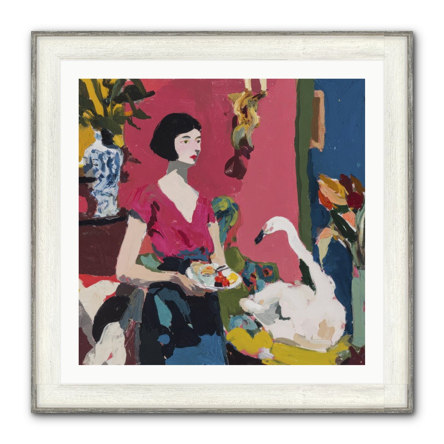 Studio Companions Framed Print - Driftwood White 30x30