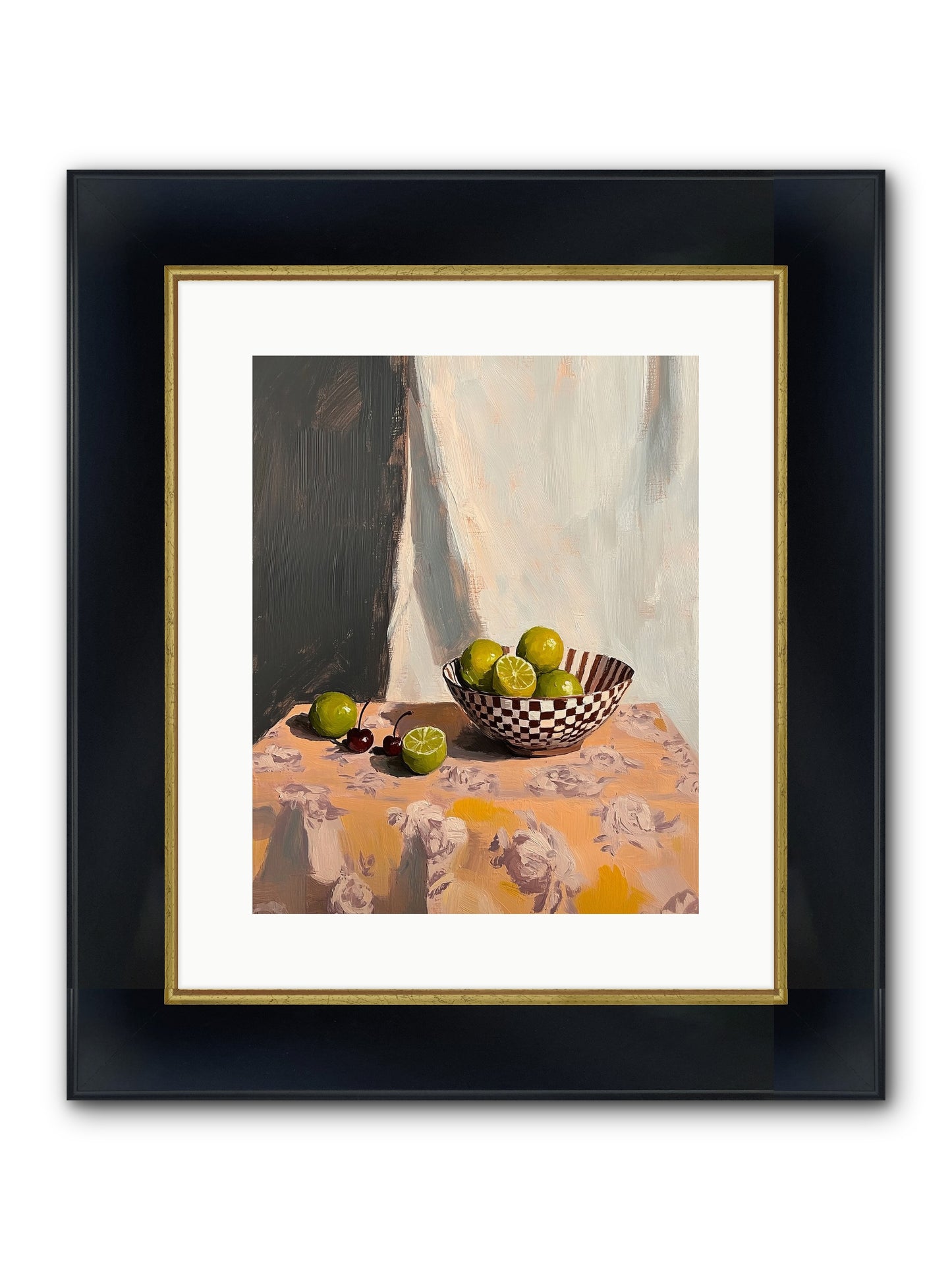 Studio Light Framed Print - Wide Black w/Gold 12x15