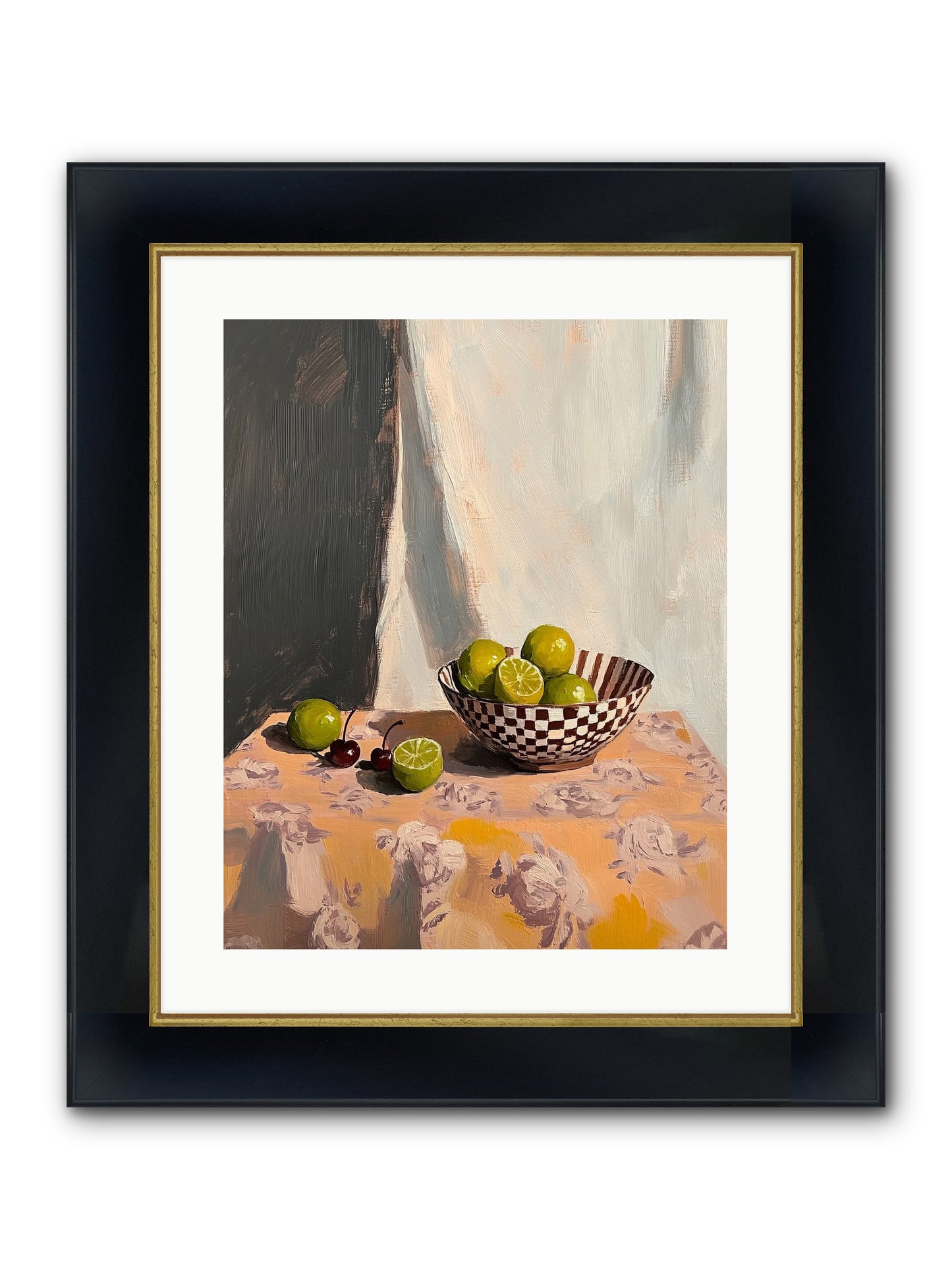 Studio Light Framed Print - Wide Black w/Gold 16x20