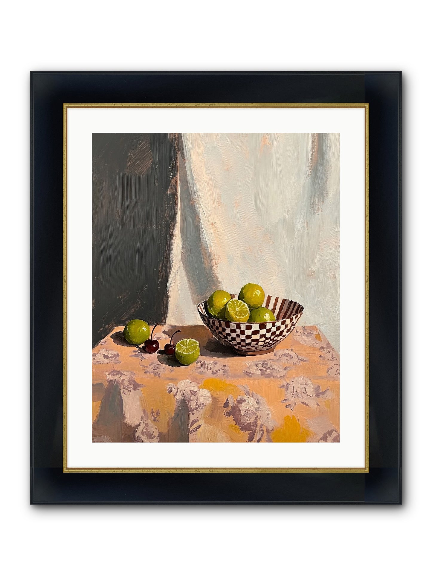 Studio Light Framed Print - Wide Black w/Gold 20x25