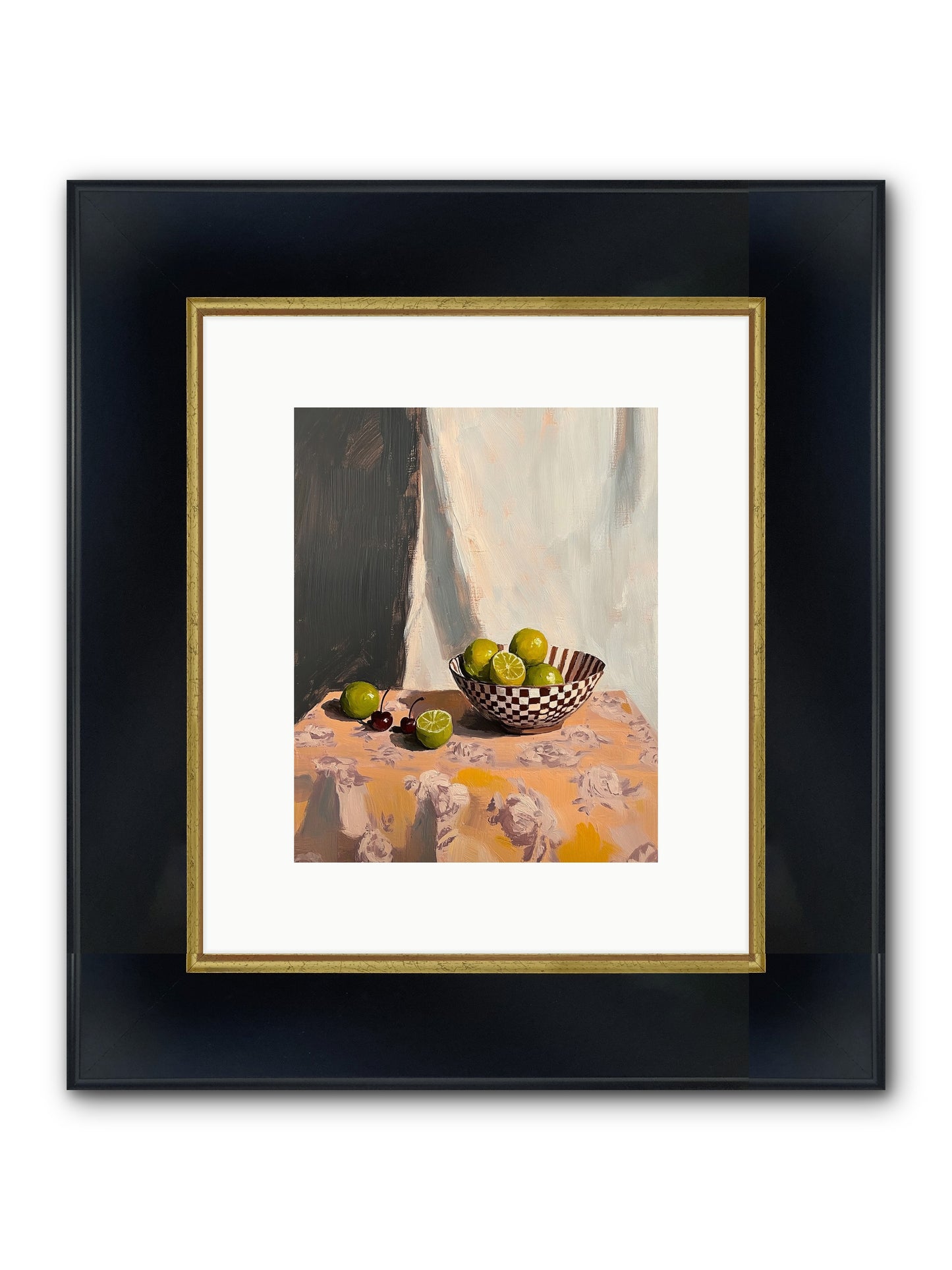 Studio Light Framed Print - Wide Black w/Gold 8x10