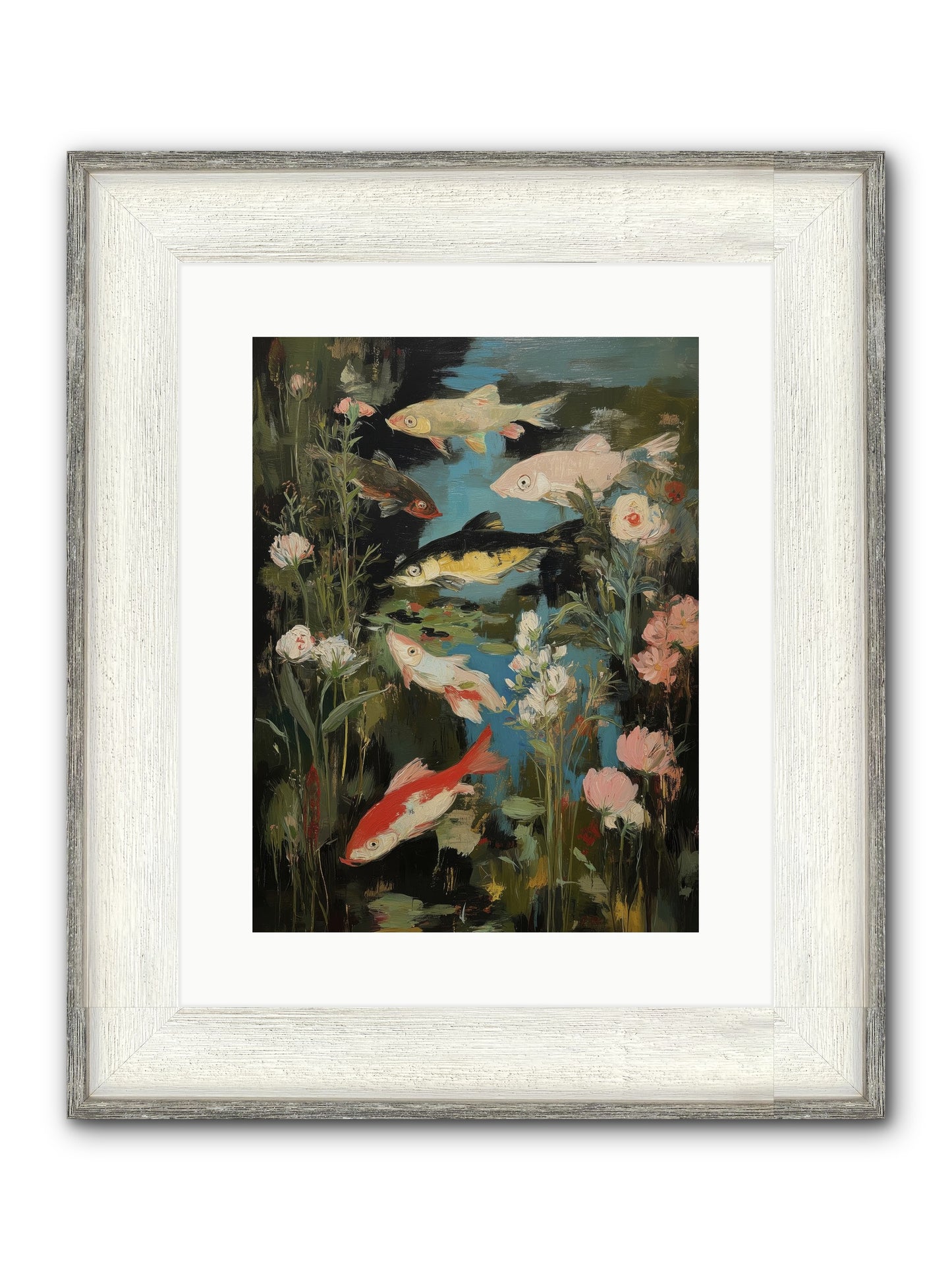 Submerged Prairie Framed Print - Driftwood White 12x16